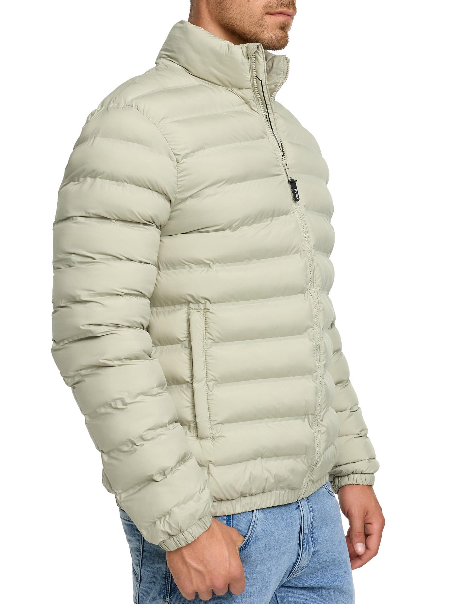 Indicode Herren INBjarne Steppjacke in Daunejacken-Optik mit Stehkragen