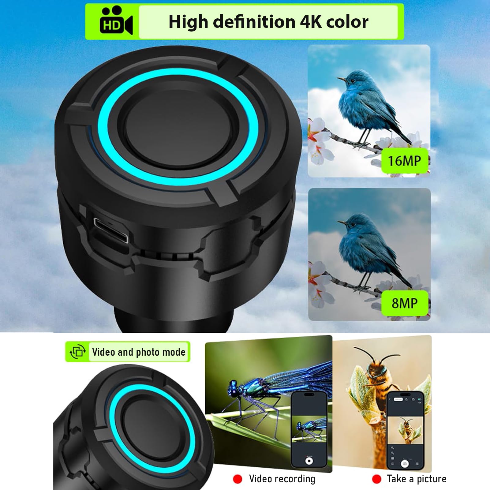 Oculaire numérique WiFi sans fil pour télescope caméra 4K enregistrement vidéo prise de photos batterie intégrée oculaire électronique pour télescope
