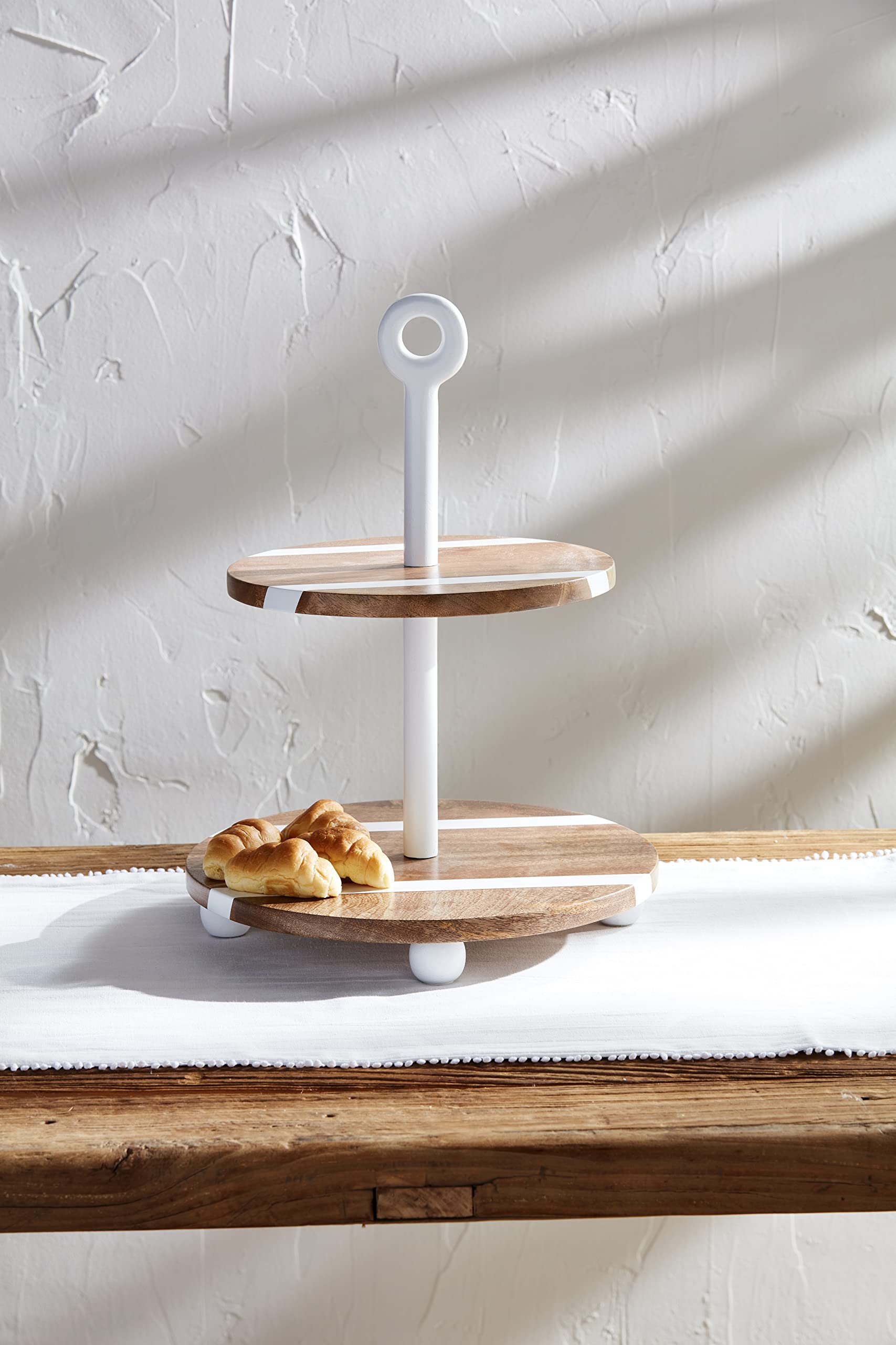 Mud Pie Wood Strap Tiered Server; 18