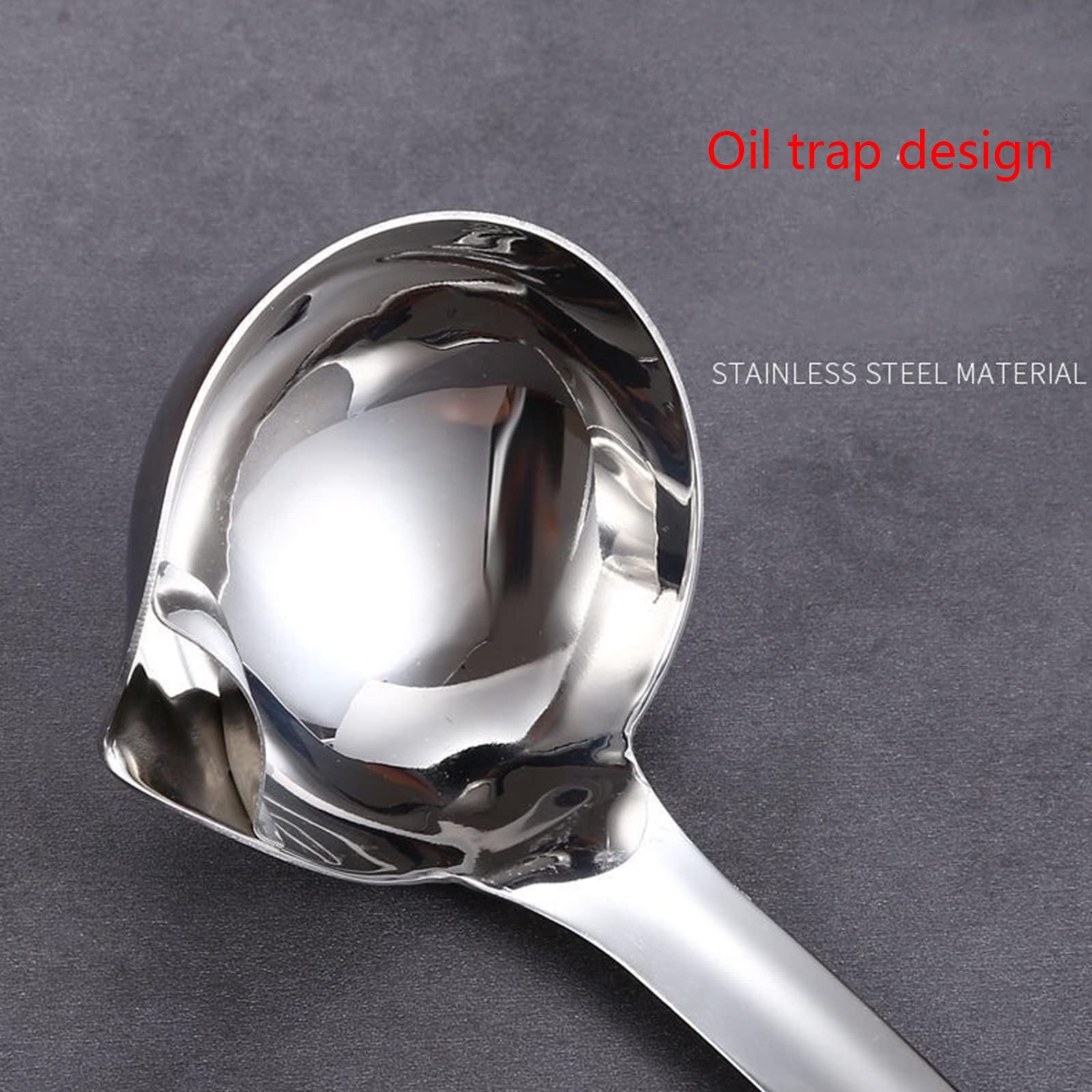 Stainless Steel Oil Separator Soup Ladle Gravy Food Fat Separator Skimmer Spoon For Home Kitchen And Cooking Soup Gadget Oil Separator Soup Ladle