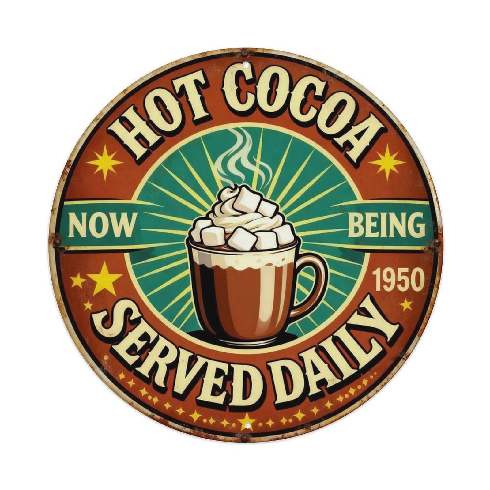 Hot Cocoa Winter Sign Metal Tin Sign Plaque