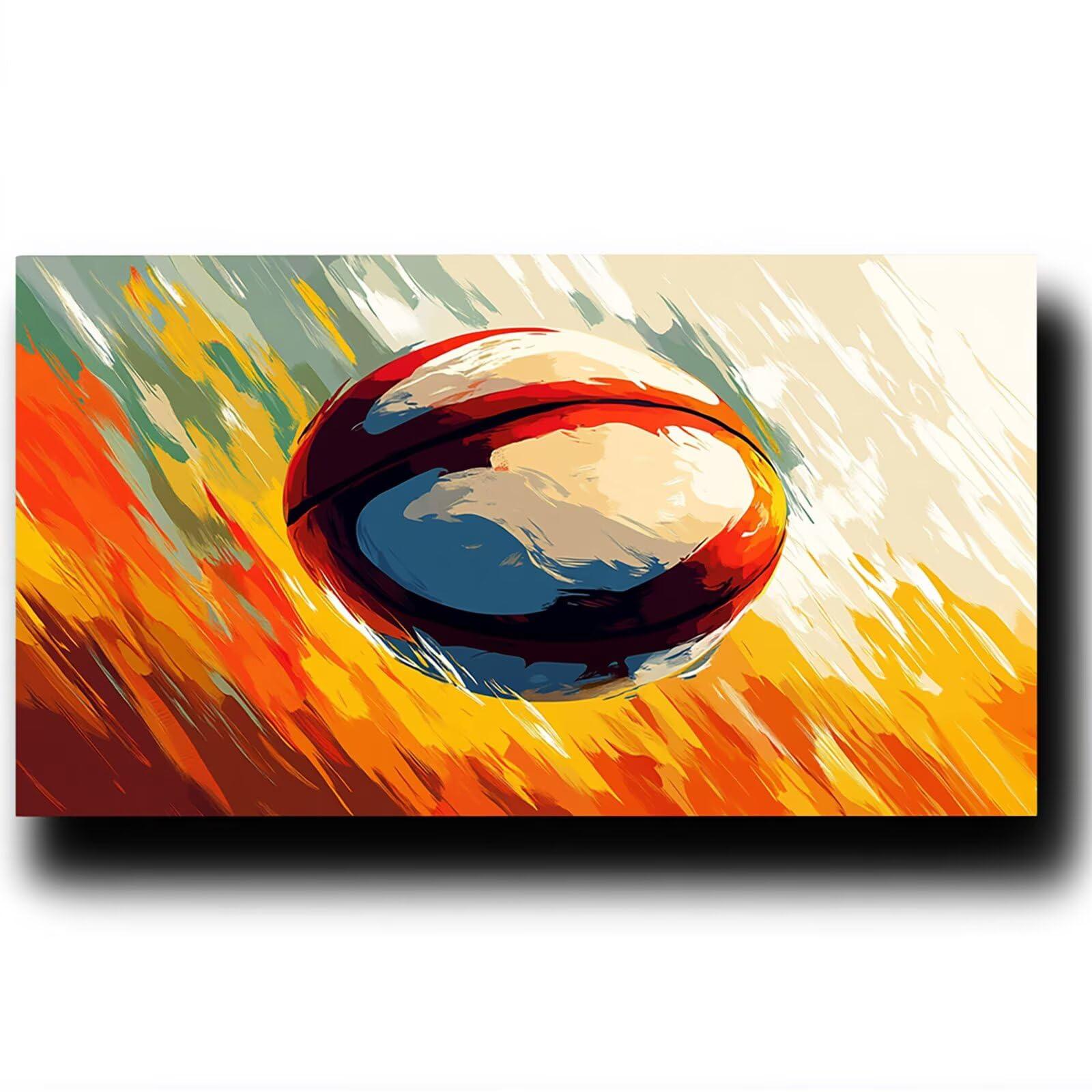 DIY Malen nach Zahlen Erwachsene Rugby Malen nach Zahlen ab 7 jahre Mädchen American Football Kreativ set für Erwachsene mit Leinwand Acrylfarben set und Pinsel, Bastelset zum Bemalen 80X160cm 7w-8-7