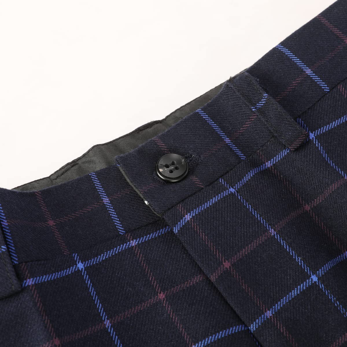 Allthemen - Traje para Hombre, Formal, a Cuadros, Ajustado, Traje de 3 Piezas para Boda de Negocios