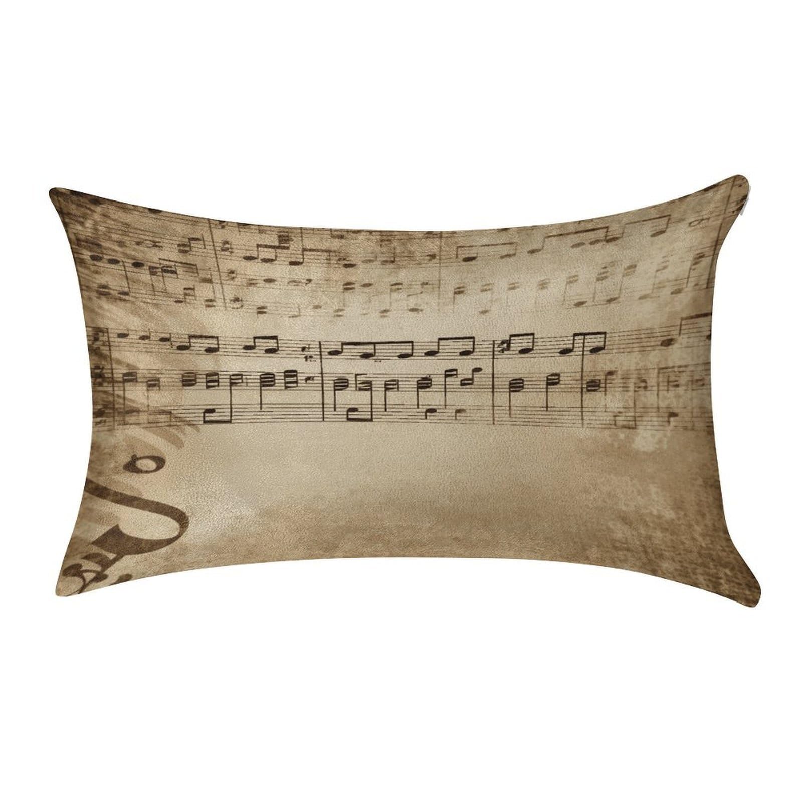 Fekiloot Style Music Notes On Old Paper Pillow Covers Home Decor Pillow Cases