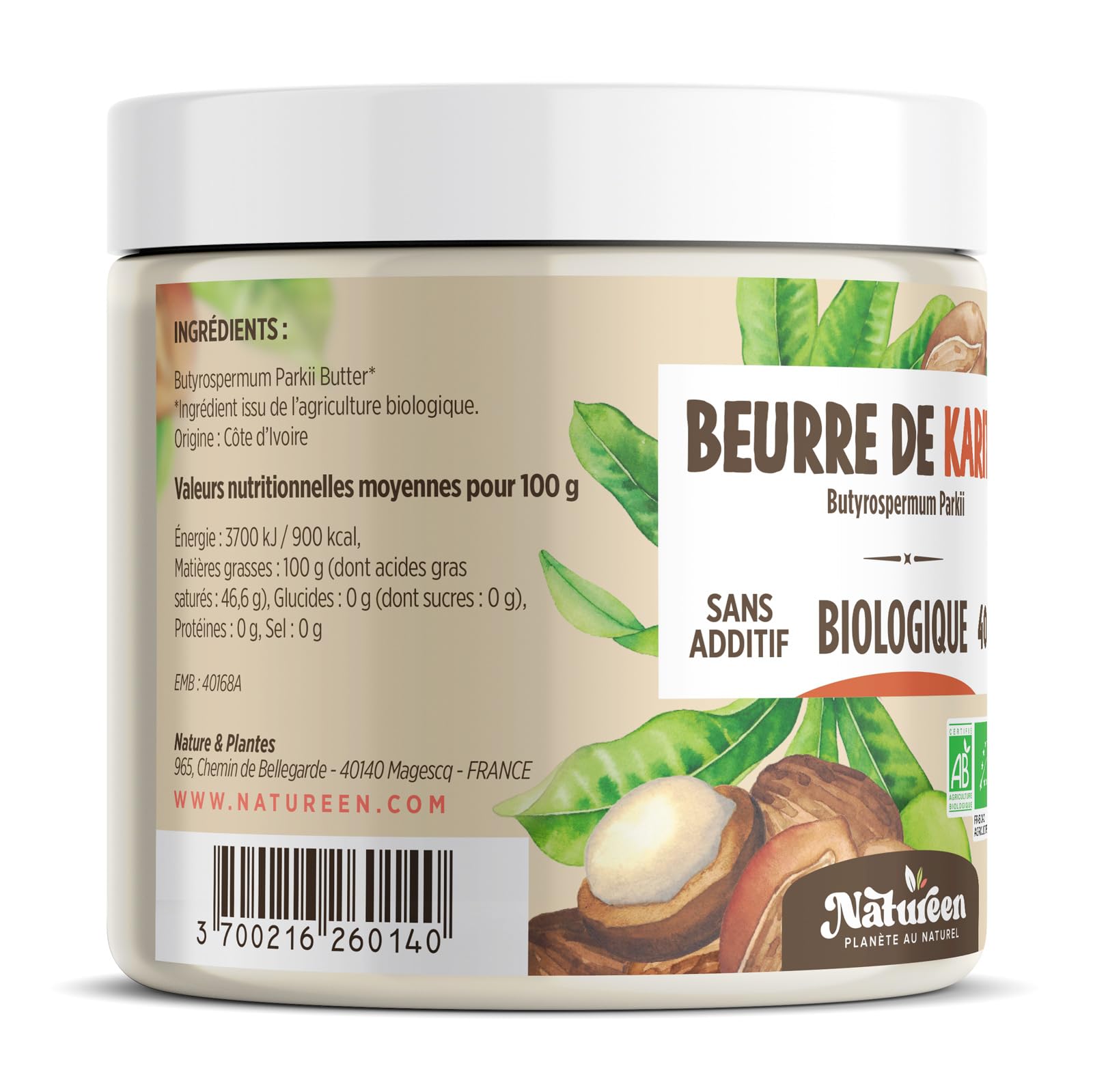 Organiczne masło shea AB 400 g - 100% roślinne