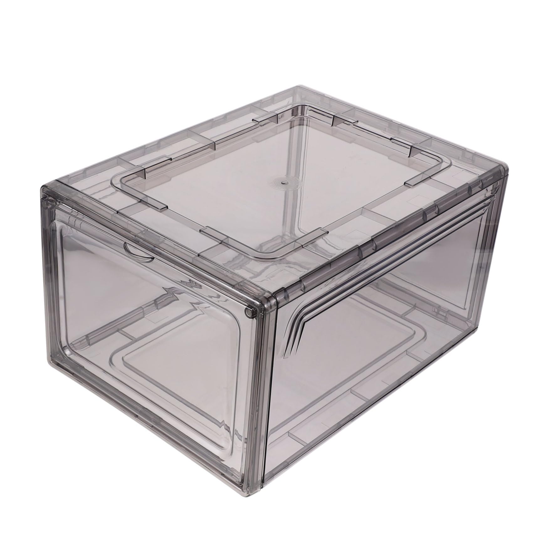 ABOOFAN 1Pc Magnetic Suction Shoe Box Transparent Household Organizer for Basketball Shoes Stackable Design for Below Simple Storage