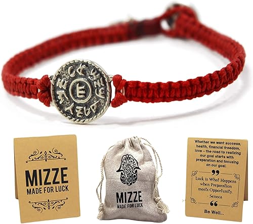 Red String Macrame Prosperity Financial Success & Evil Eye Protection Bracelet with Silver Coin Charm - Gift for new job, long distance relationship