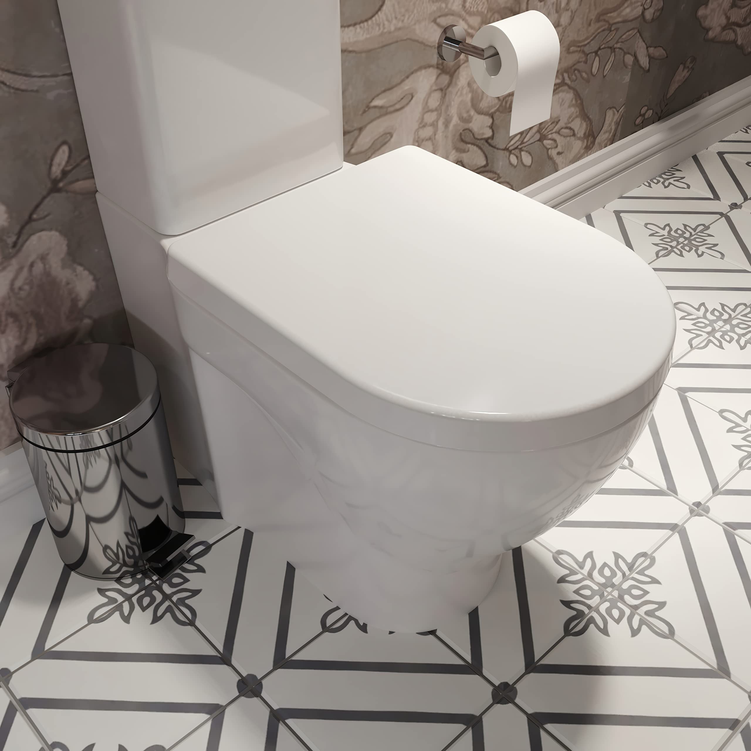 Croydex Hilier - Asiento de inodoro en forma de D, asiento magnético extraíble para niños con mecanismo de cierre suave, bisagras de liberación rápida y superficie tratada antibacteriana (asiento de