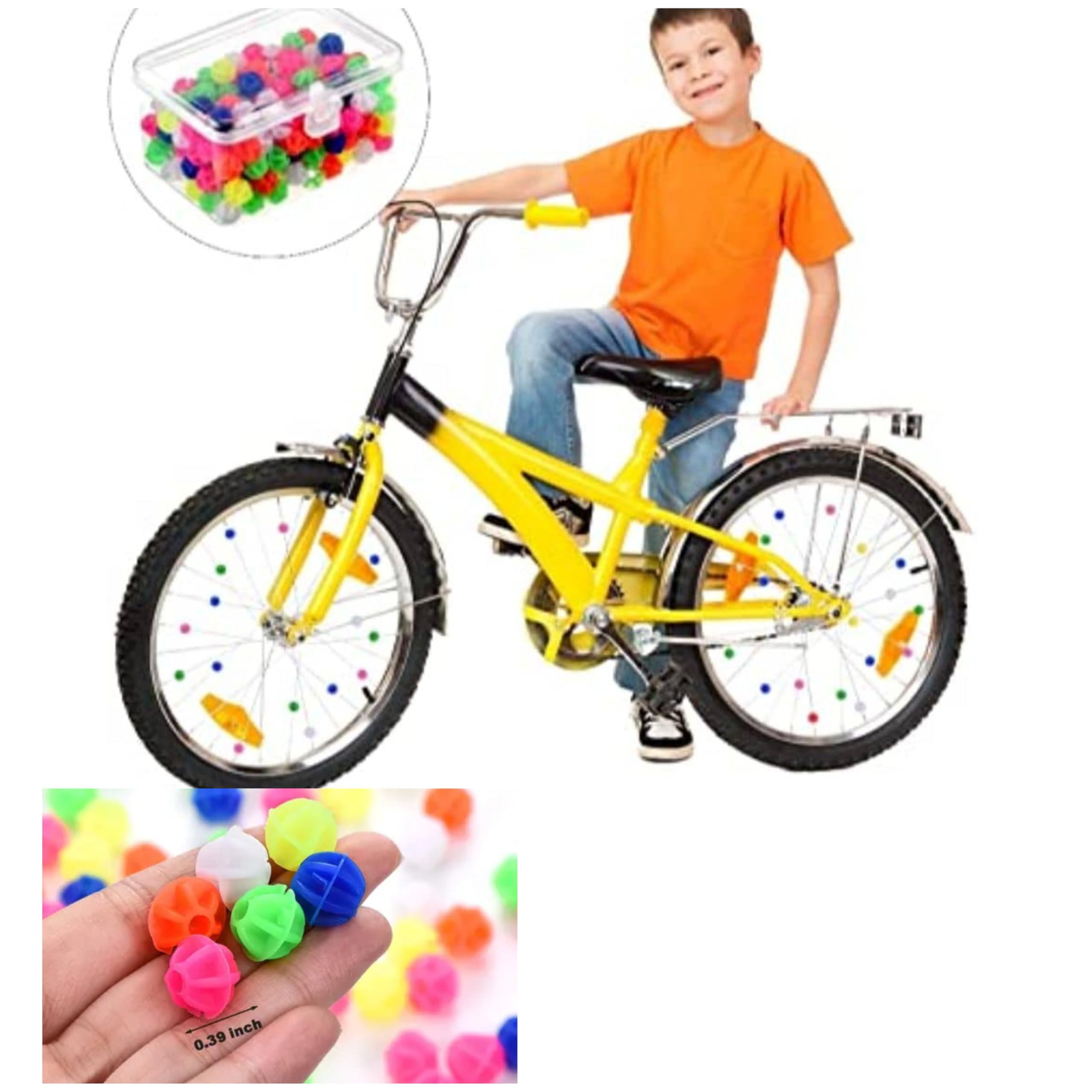 CYIDER 250 Pcs Multi-Color Plastic Bicycle Spoke Beads – Wheel Spoke Clip Decorations,Cycle moti Beads 2