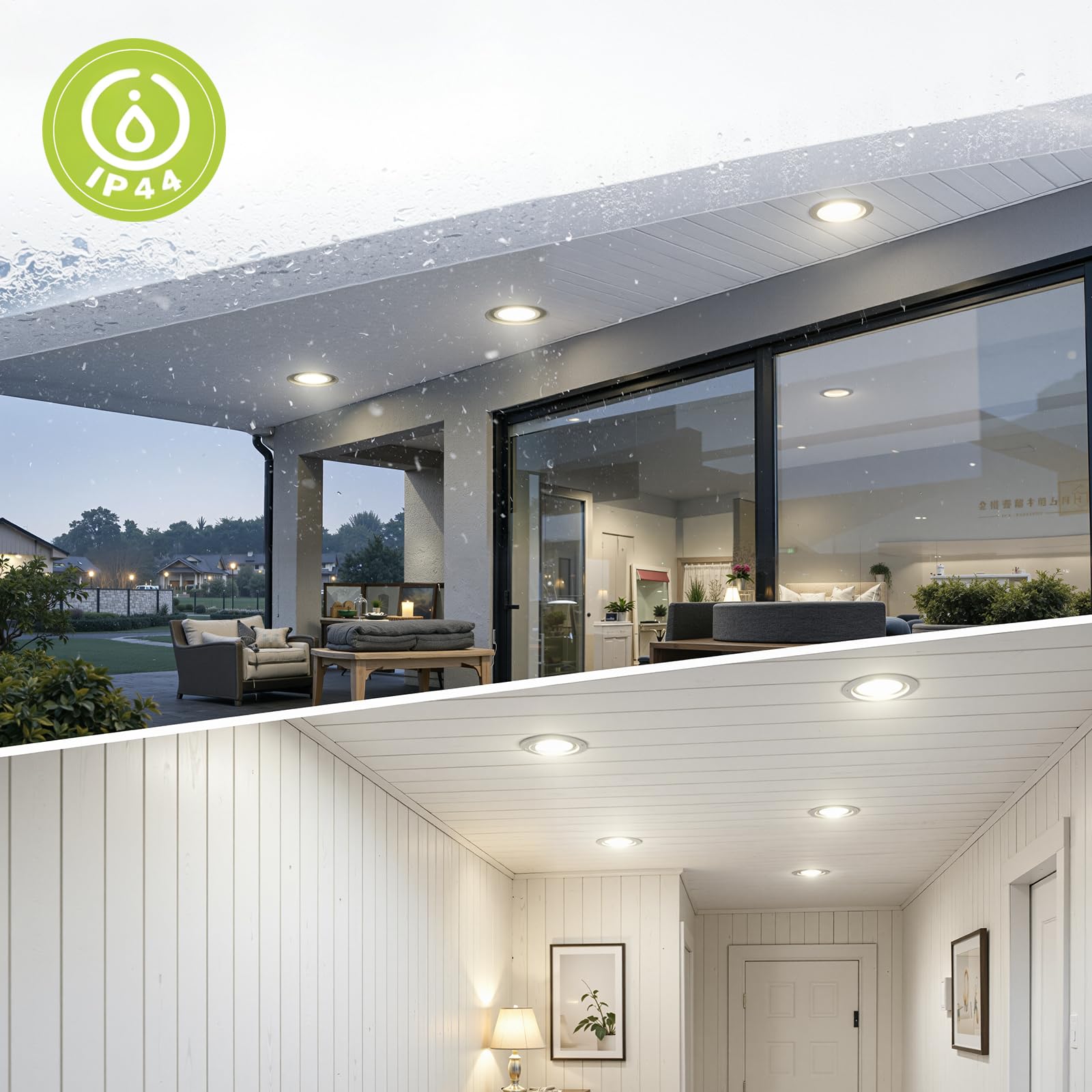 LED Einbaustrahler 230V Flach Dimmbar,LED Spot 5W IP44 Deckenspots, 45° Schwenkbar Einbauleuchten 68-85mm EinbauØ, 2700K/4000K/6000K Ultra Flach Einbauspots, 3CCT Spots für Badezimmer 12er Set