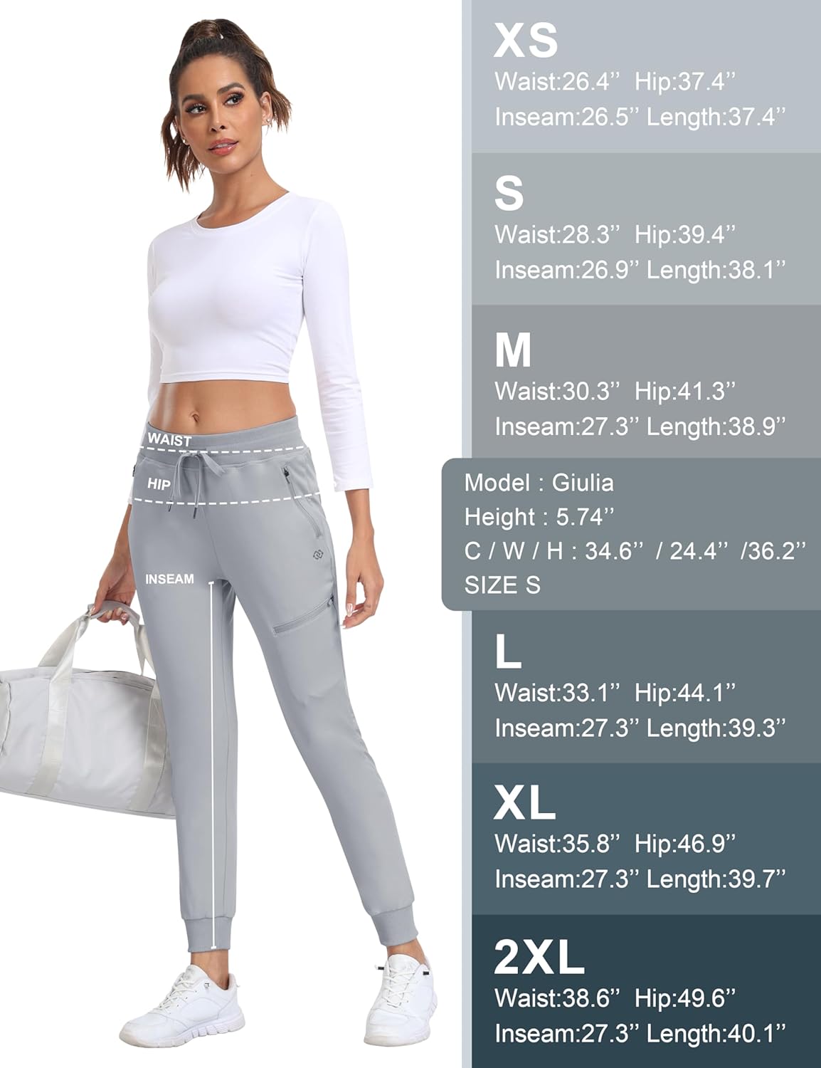 MoFiz Women's Fleece Lined Hiking Pants Water Resistant High Waisted Thermal Joggers Winter Running Sweatpants Zip Pockets - Image 7