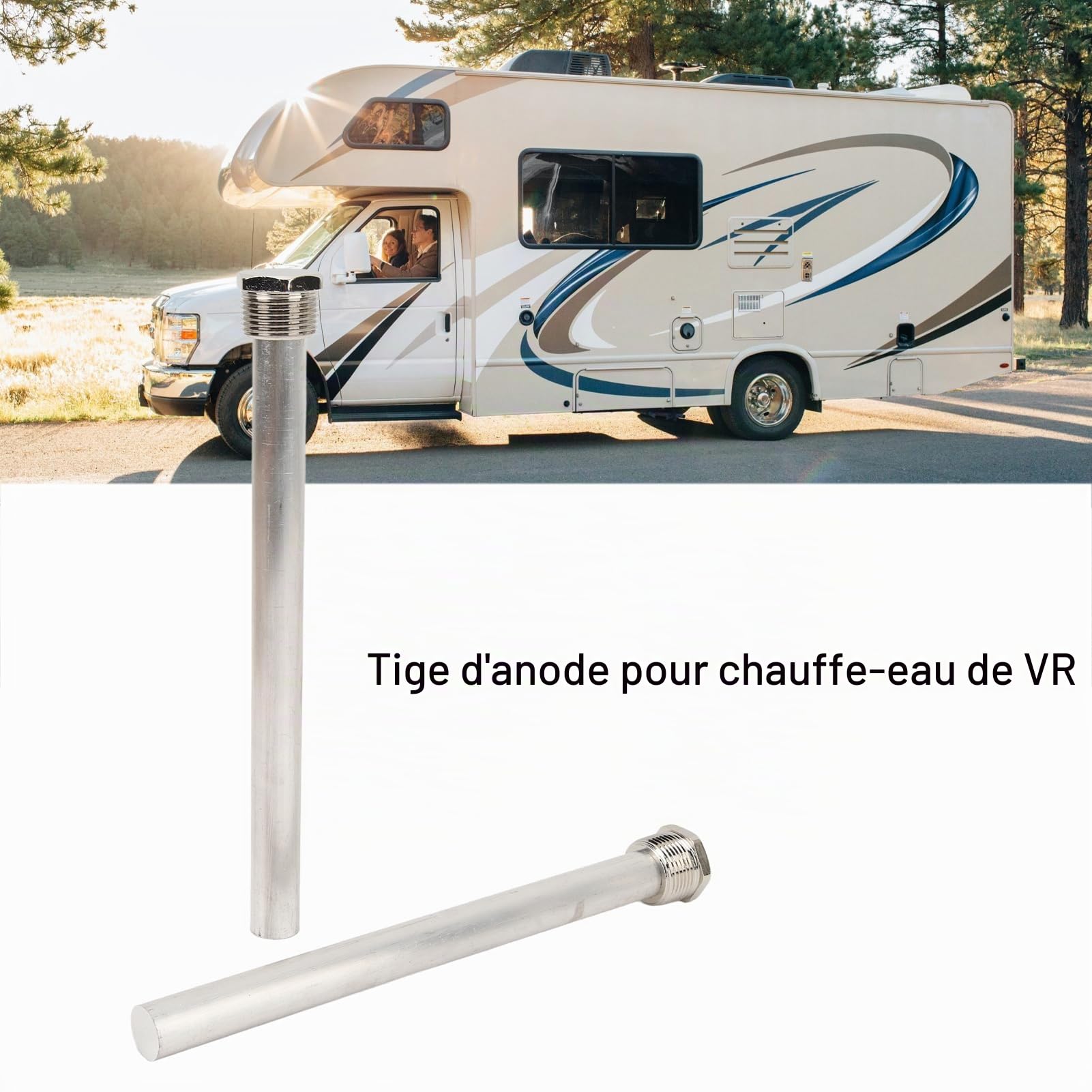 2 Pièces Tige d'anode de Chauffe-Eau RV 18 X 235 Mm 3/4 Pouces Tige d'anode de Protection NPT pour Chauffe-Eau Mor‑Flo RV Prévenez la Corrosion et Prolongez la Durée de Vie de