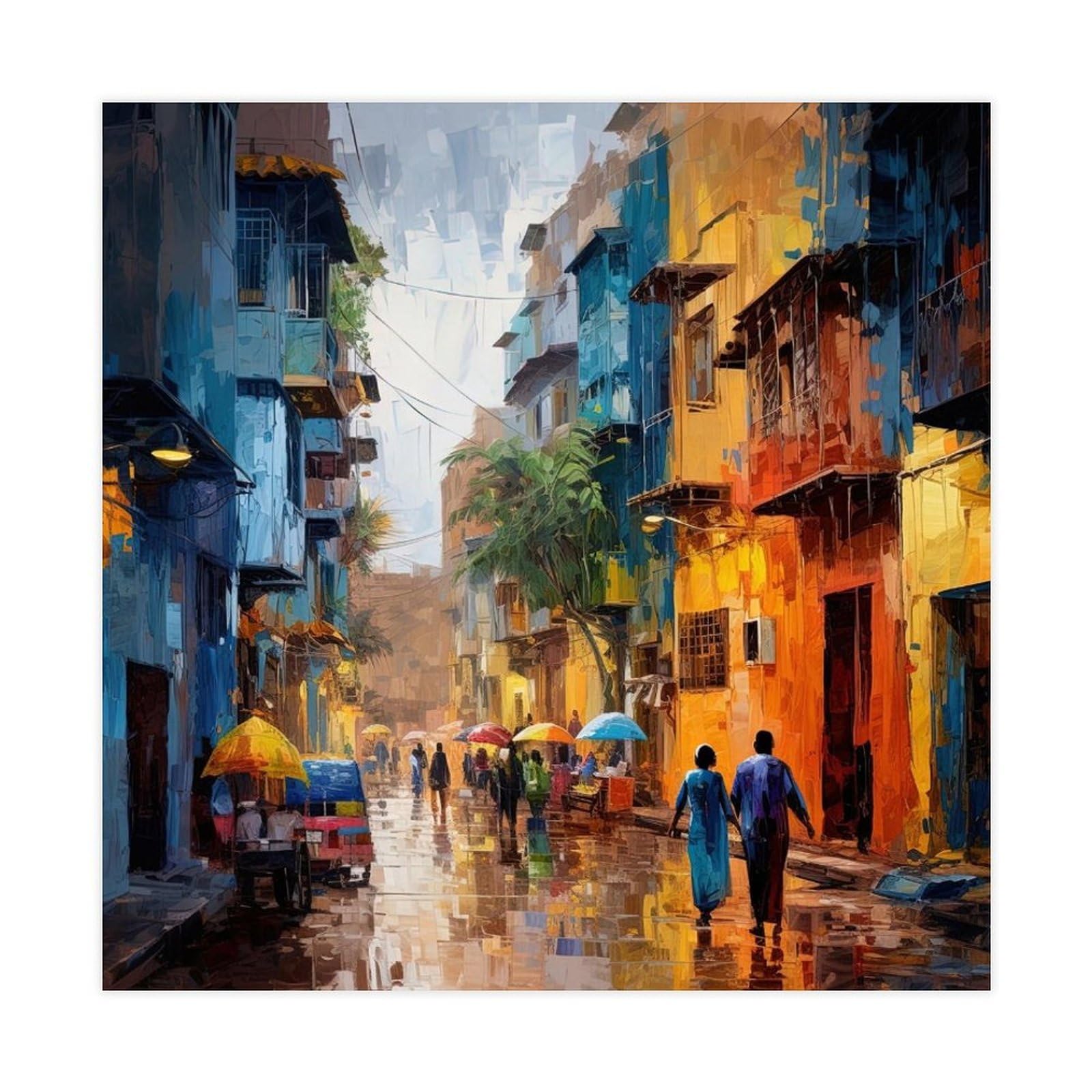 Gqvcjsw African Street Art Ethiopian Street Art Canvas Poster Wall Art Decor Print Picture Paintings For Living Room Bedroom Decoration 12X12inch(30X30cm)