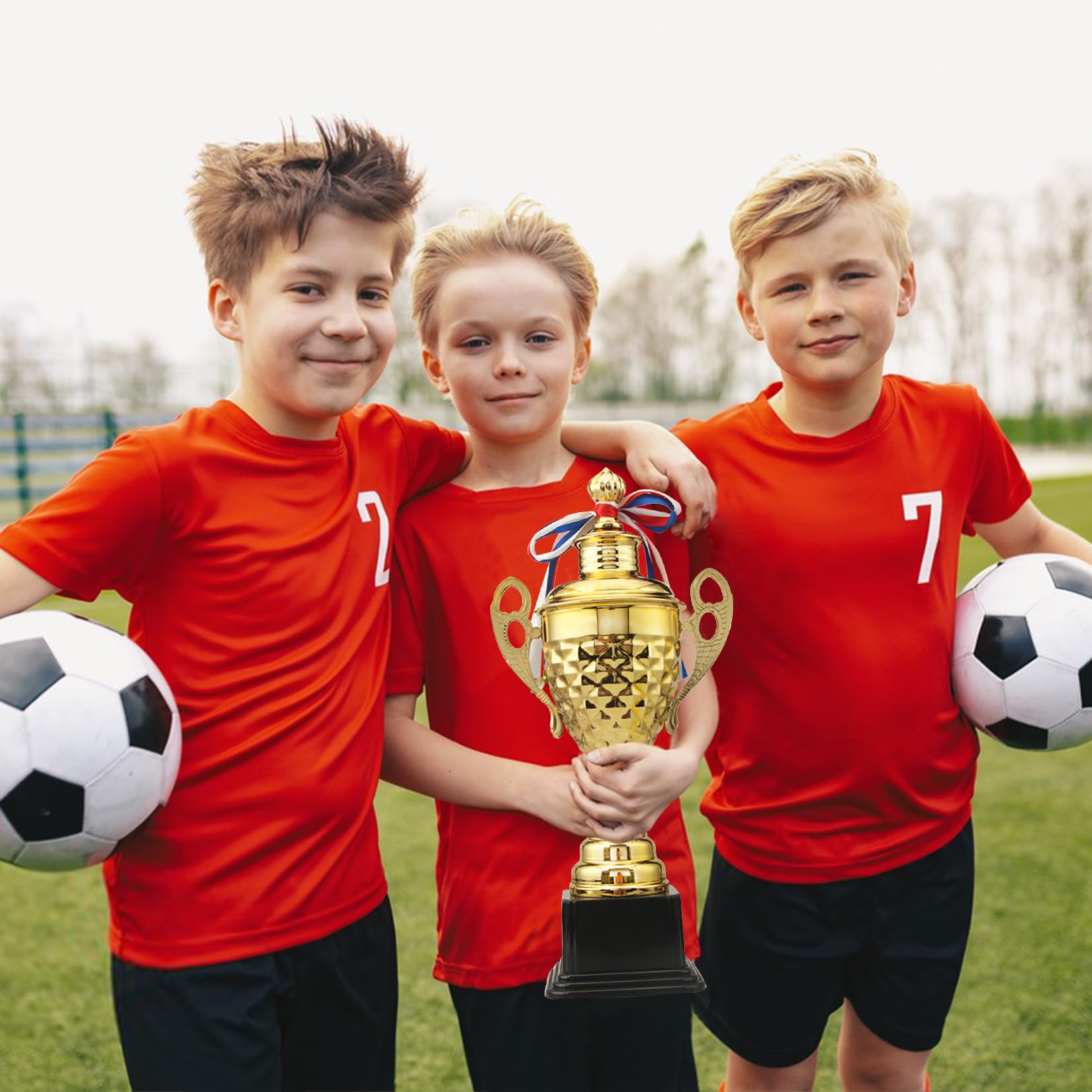 Trophée doré 37cm Grand Trophee pour Tournois Sportifs Compétitions Cérémonies et Fêtes