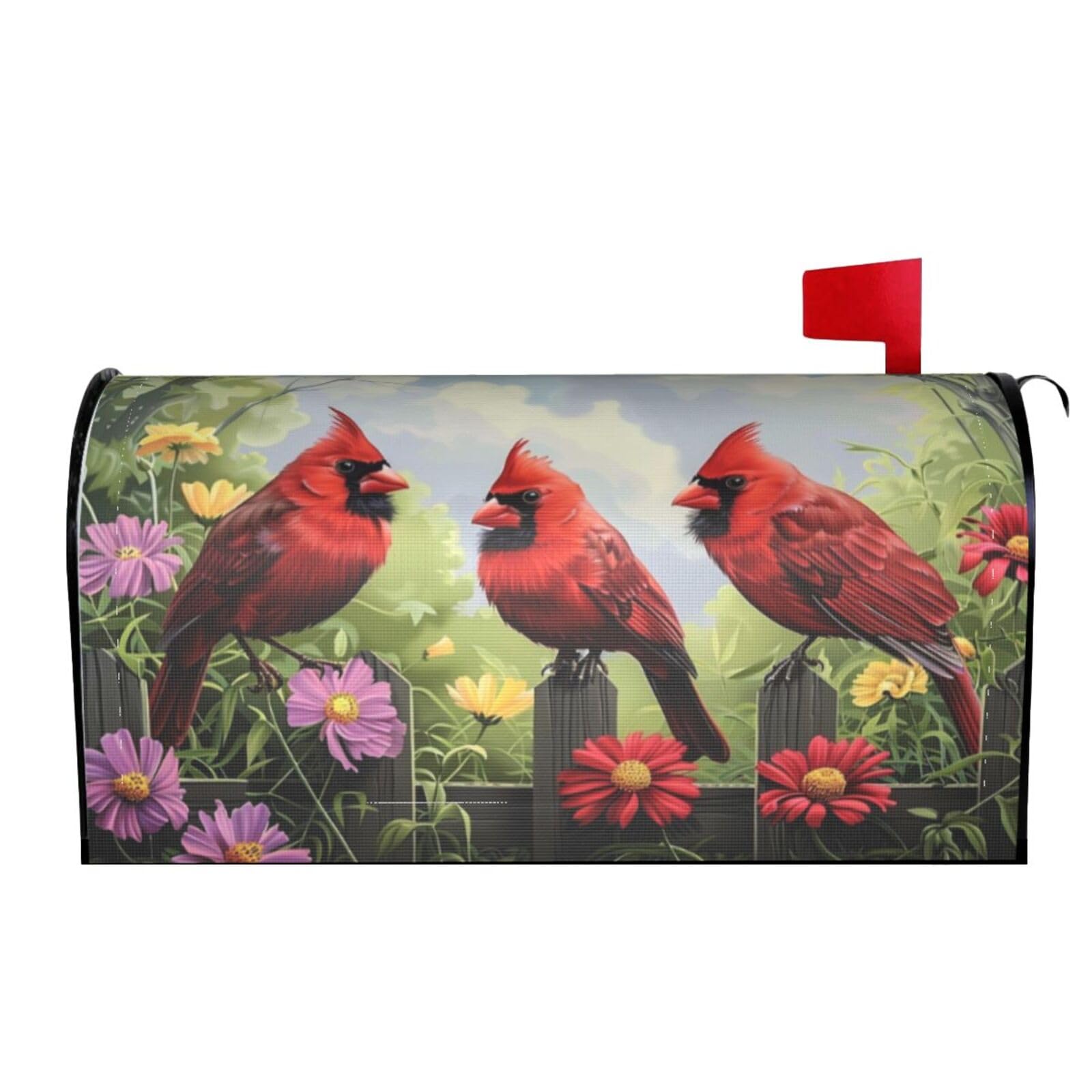 Sipeigyd Spring Flowers Bird Hydrangea Mailbox Covers Magnetic Mailbox Wraps Post Letter Box Cover Standard Oversize 21 X 18 Mailwrap Garden Home Decor