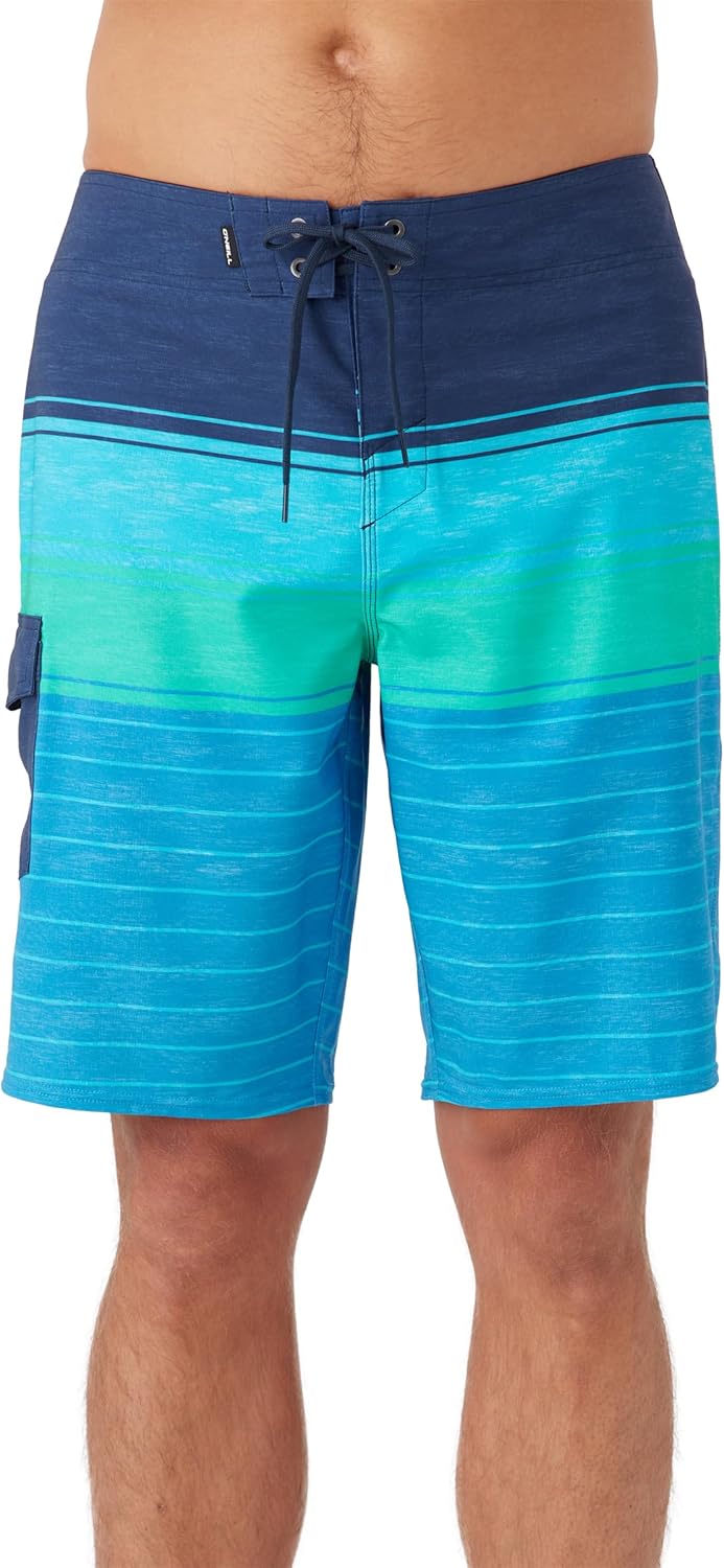 O'NEILL Men's 21 Inch Hyperfreak Divergent Boardshorts - Quick Dry Swim Trunks for Men with Fixed Waist and Quick Dry Fabric