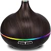OBEV Large 500 mL Air Humidifier Ultrasonic Ambient Humidifier Room Humidifier Light Steam Humidifier Automatic Shut-Off Feature with Adjustable Timer Humidifier Led Light Steam Machine Dark Wood