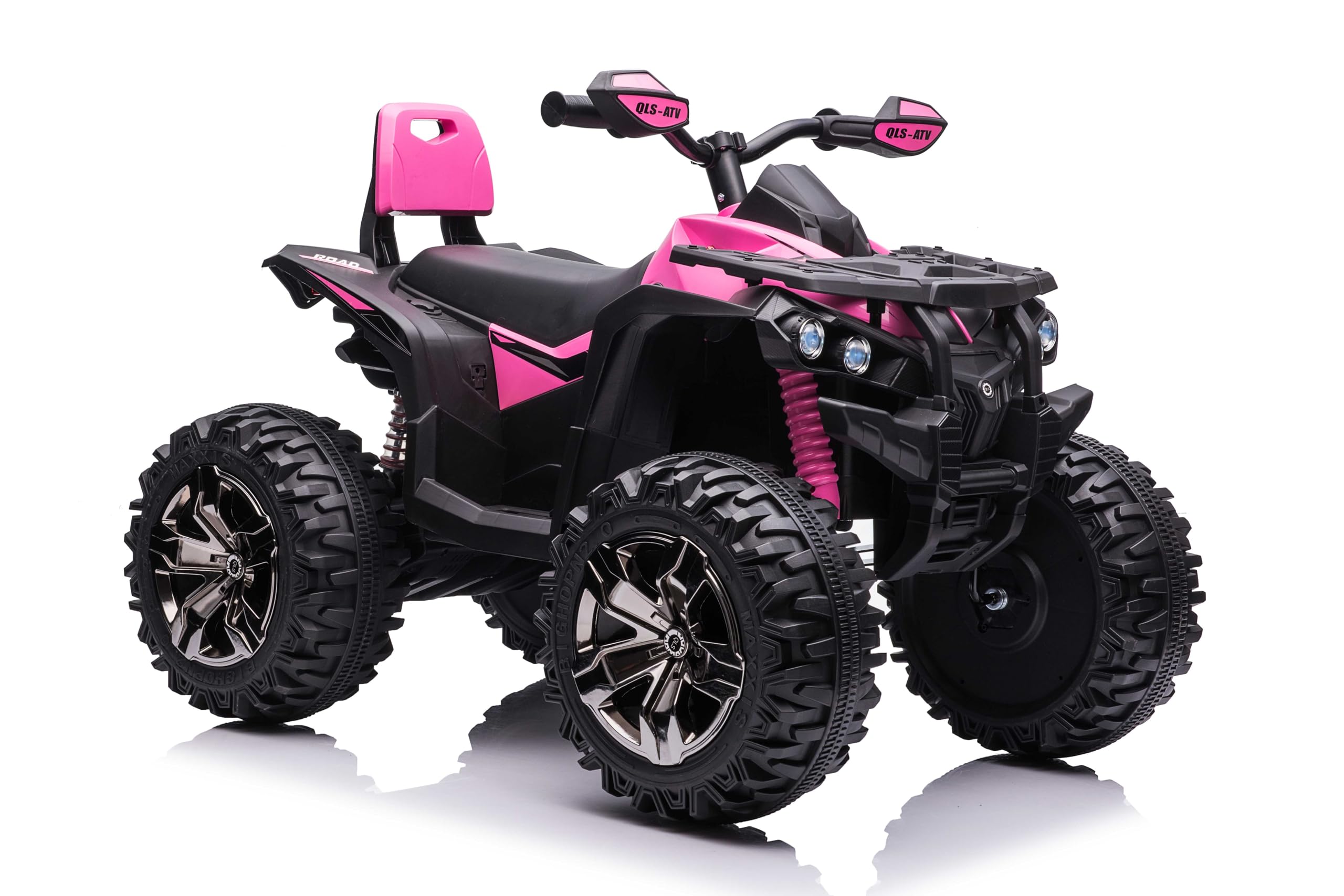 TOYSCAR Super Quad Elettrico per Bambini 12V ATV off-Road 4 x 4 Motori 12v Full Optional Batteria Potenziata 14AH Sospensioni (Rosa)
