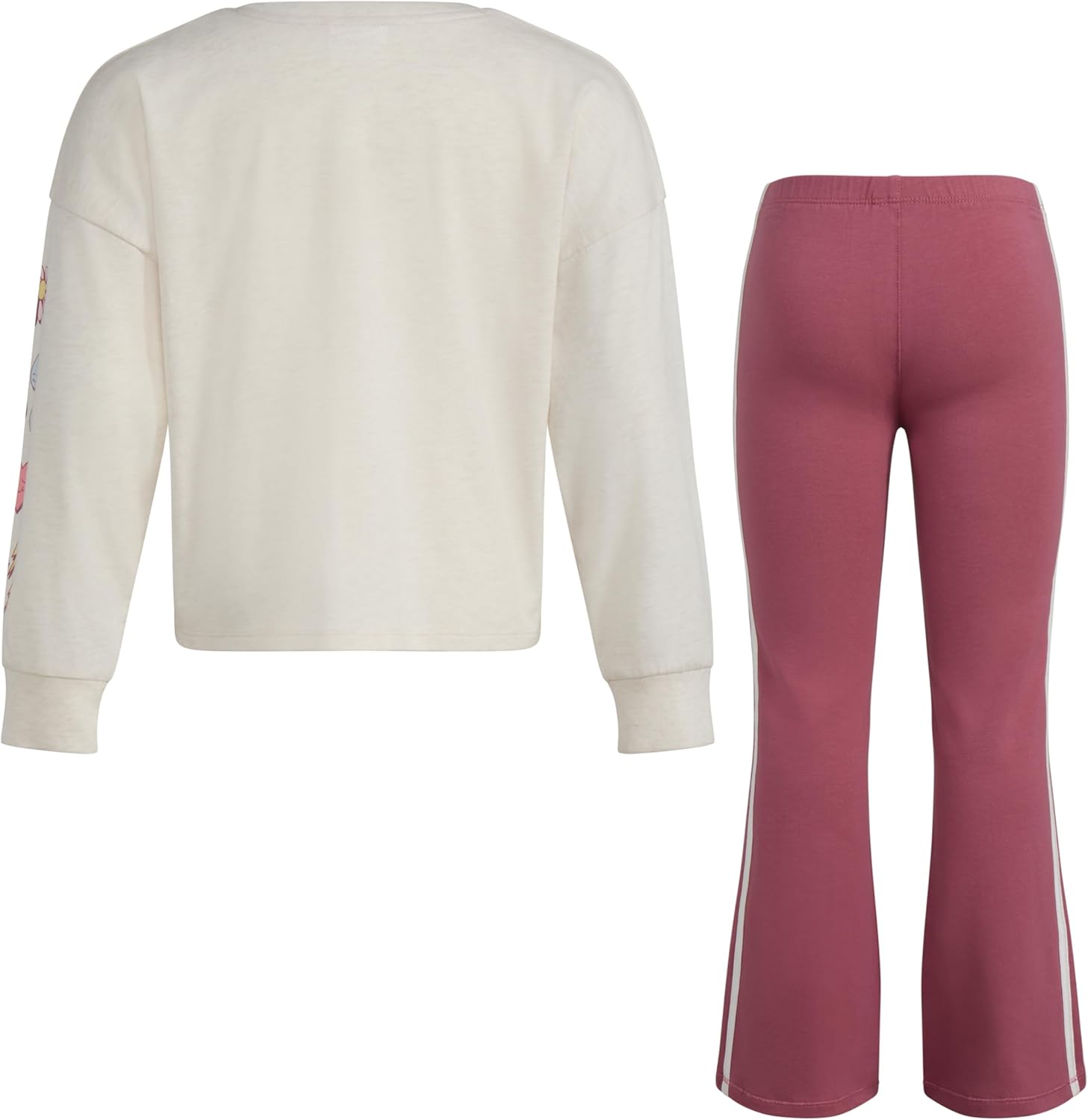 adidas girls 2-piece Long Sleeve Graphic Tee & Flare Pant Set - Image 2