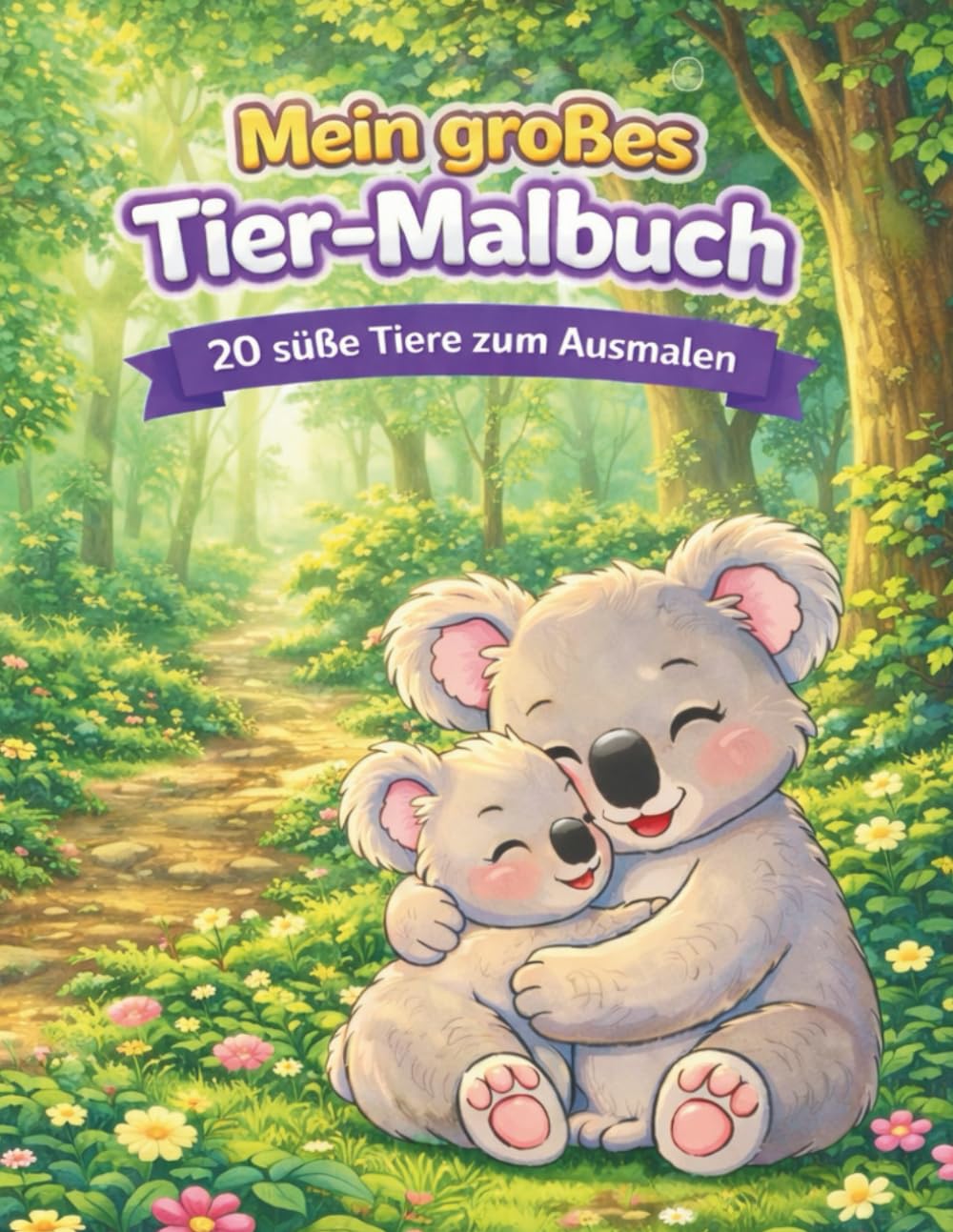 Mein großes Tier-Malbuch: 20 süße Tiere zum Ausmalen