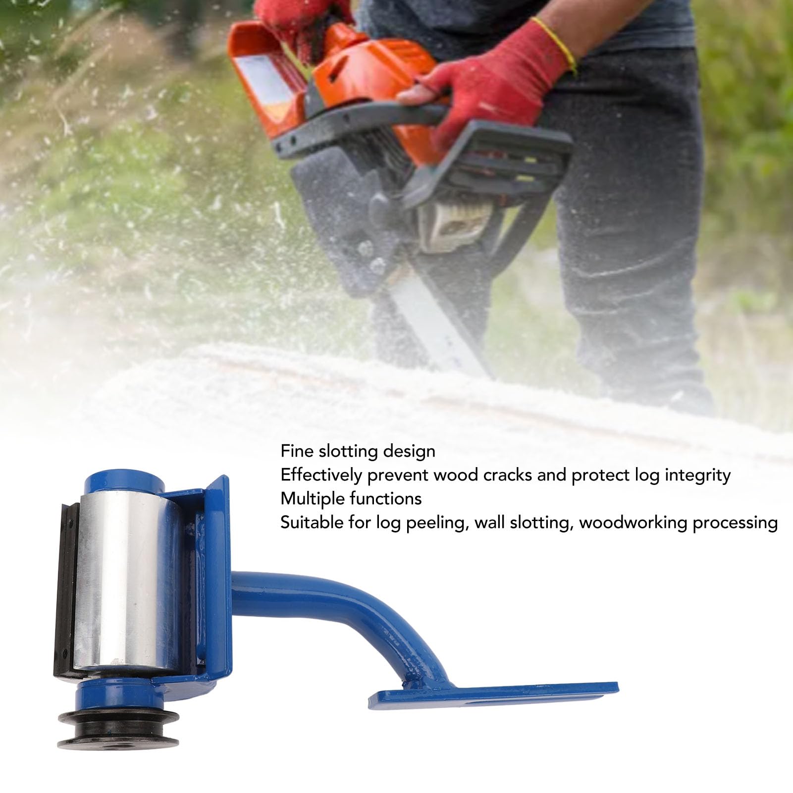 Pelador de Madera, Descortezado, Accesorio para Motosierra, Accesorio Multifuncional para Descortezado de Motosierra con 2 Cuchillas de Repuesto, Carpintería, Herramienta Manual para de