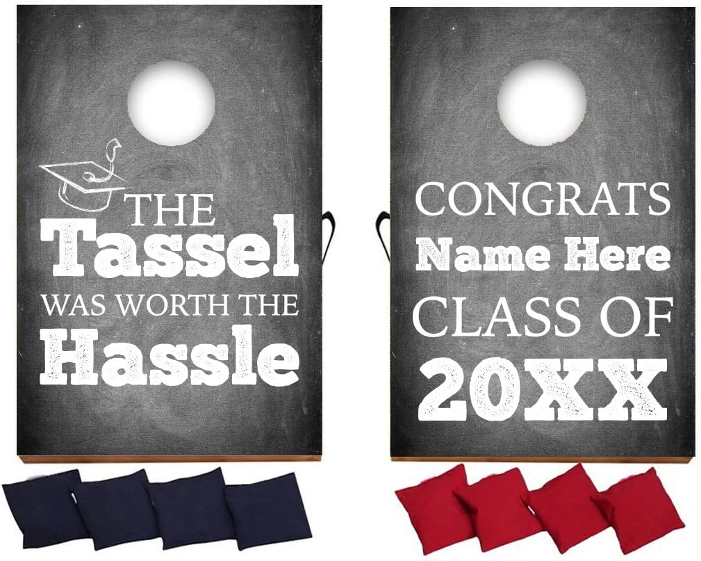 VictoryStore Graduation Bag Toss Game – Graduation Cornhole, 24x36 Inches, Carrying Straps, 2 Board and 8 Bags Included