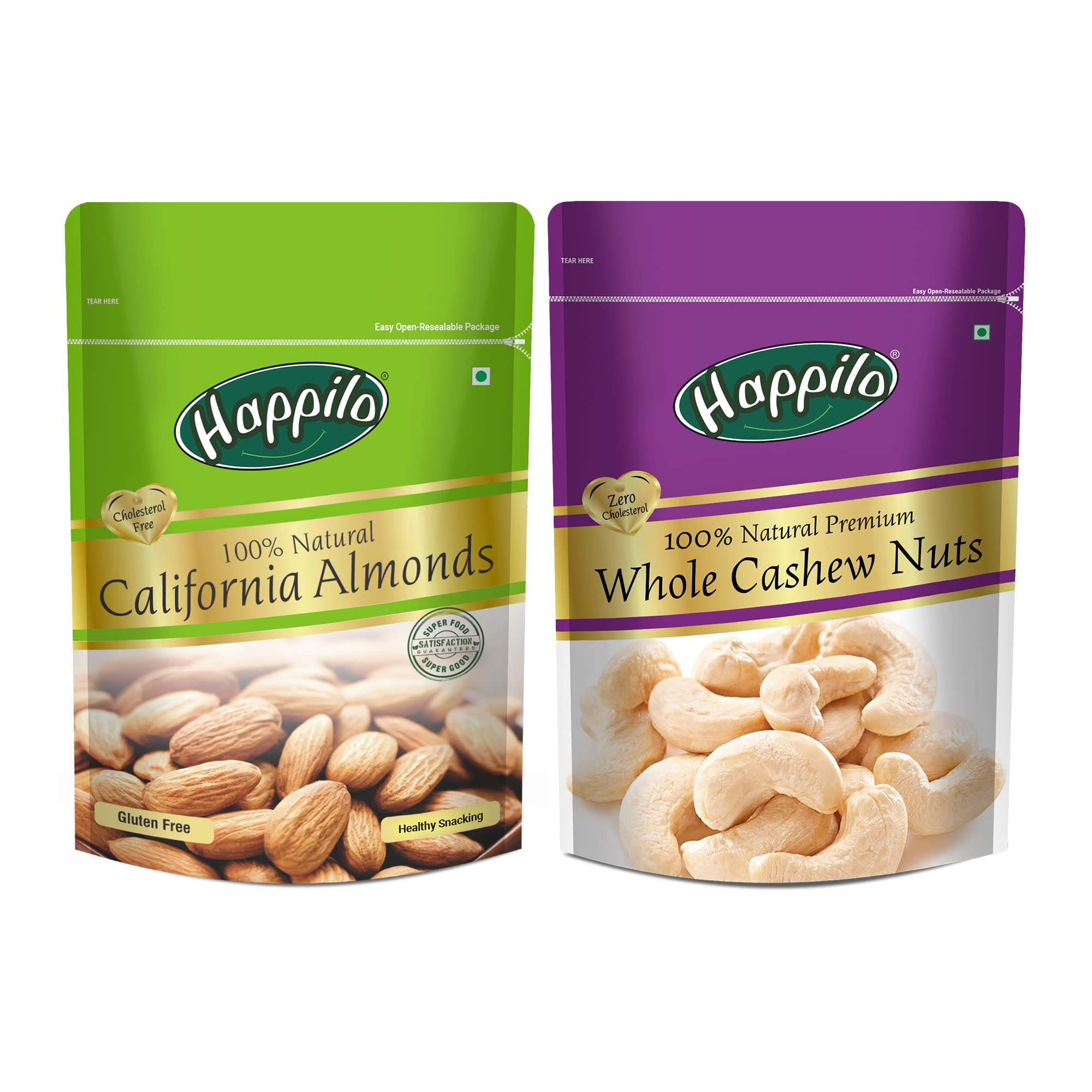 Happilo Premium Nuts Combo 400g (Premium Whole Cashews 200g & Californian Almonds 200g) (B0B3RTJX2F) Amazon Price History, Amazon Price Tracker
