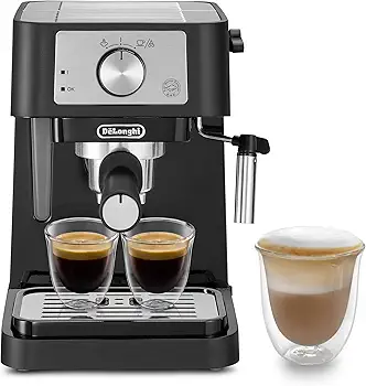 De'Longhi Stilosa Premium EC260.BK - Cafetera de bomba con 15 bares de presión, 1100 W, 1L, color negro y plata