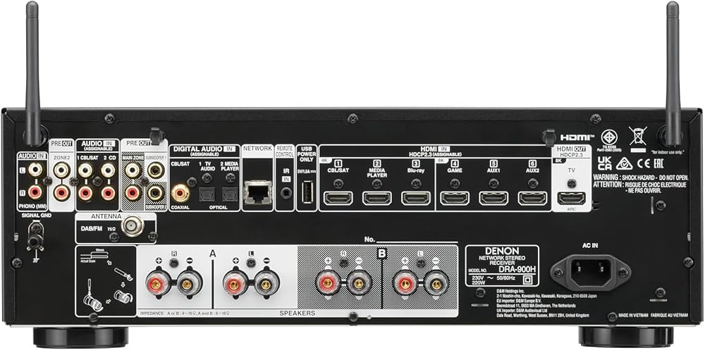 Denon DRA-900H 2.2-Channel 145W 8K AV Amplifier with HEOS Built-in Denon DRA-900H 2.2-Channel 145W 8K AV Amplifier with HEOS Built-in