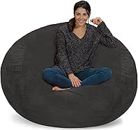Vista 1 de Chill Sack Puf con espuma Nike Grind puff gigante de espuma viscoelástica de 5 pies para muebles, sofá grande con funda de microfibra suave