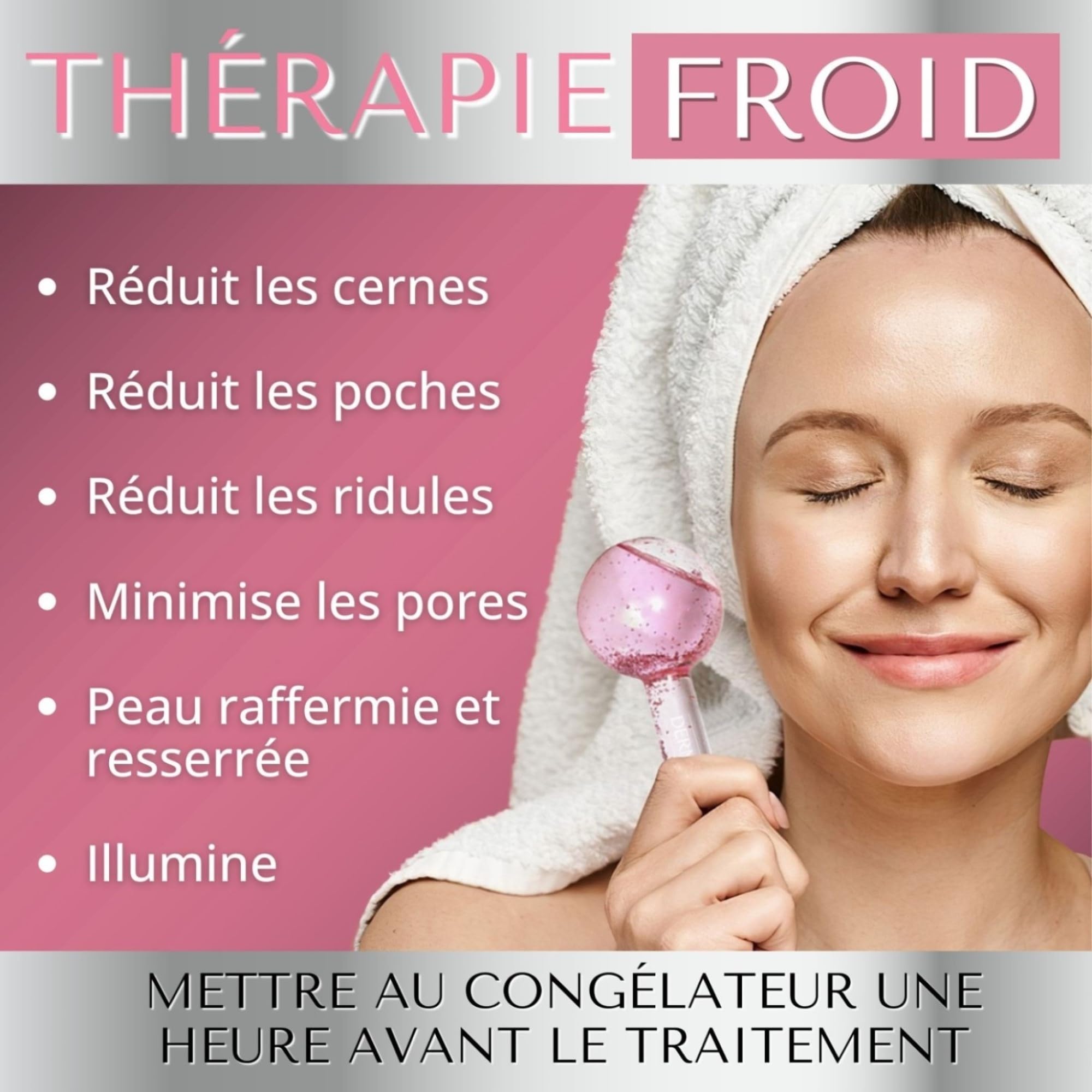 LUXURY ICE ROLLER VISAGE - Glacon Soins pour le Visage - Anti Poche et Cernes sous les Yeux - Anti Age et Anti Ride - Drainage Lymphatique - Skin Care Face Ice Roller Idee Cadeau Femme by DERMAWORKS