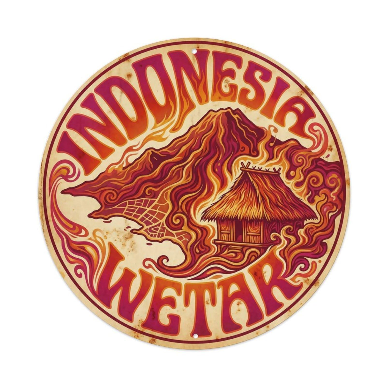 Odgynaw 8X8inch(20X20cm) Indonesia Wetar Island Beach Destination Tropical Shore Metal Tin Sign