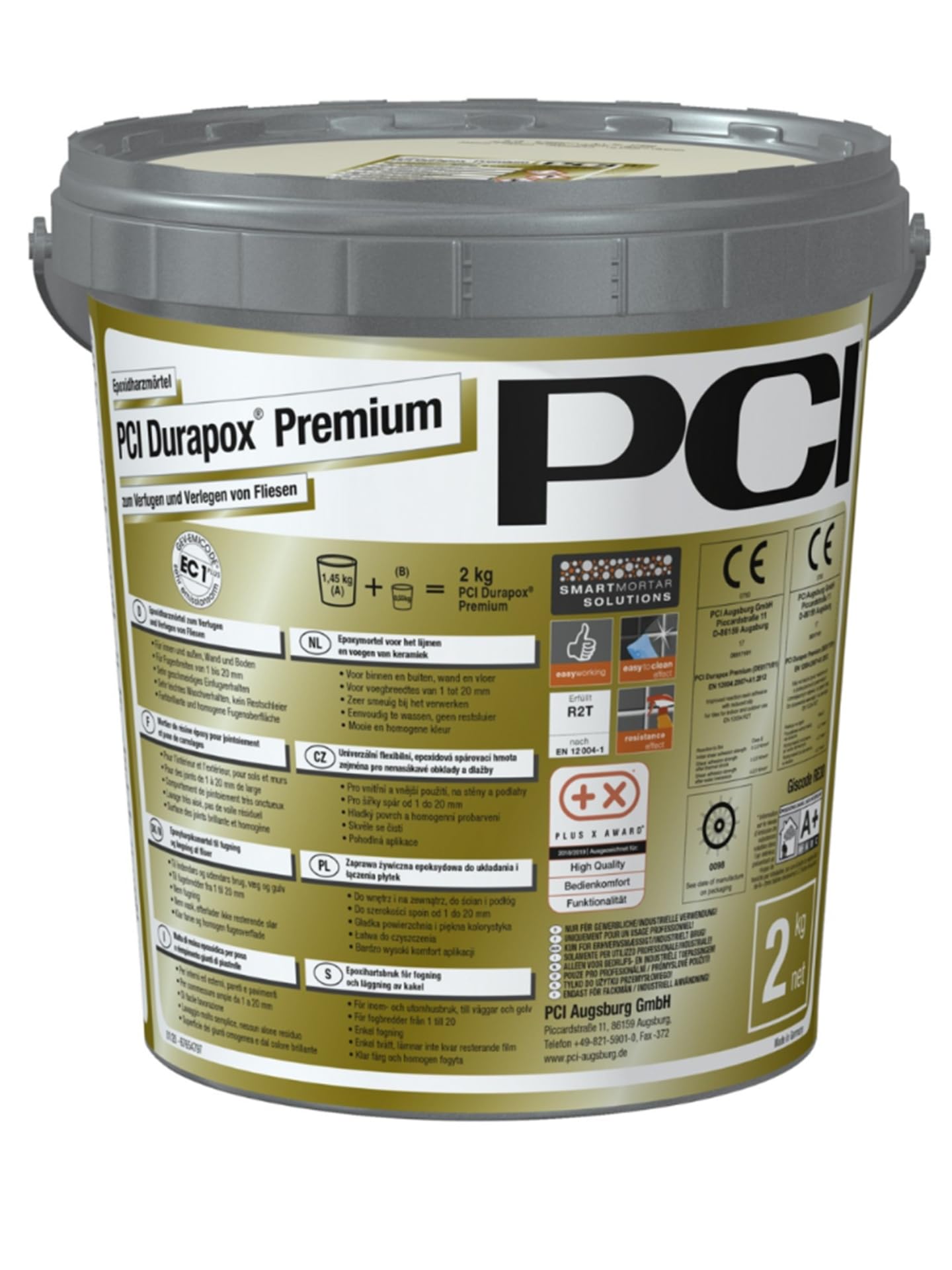 PCI Durapox Premium 2 kg Nr. 47 Anthrazit 2K-Epoxidharz-Fugenmörtel Verfugen Verlegen Fliesen Sika