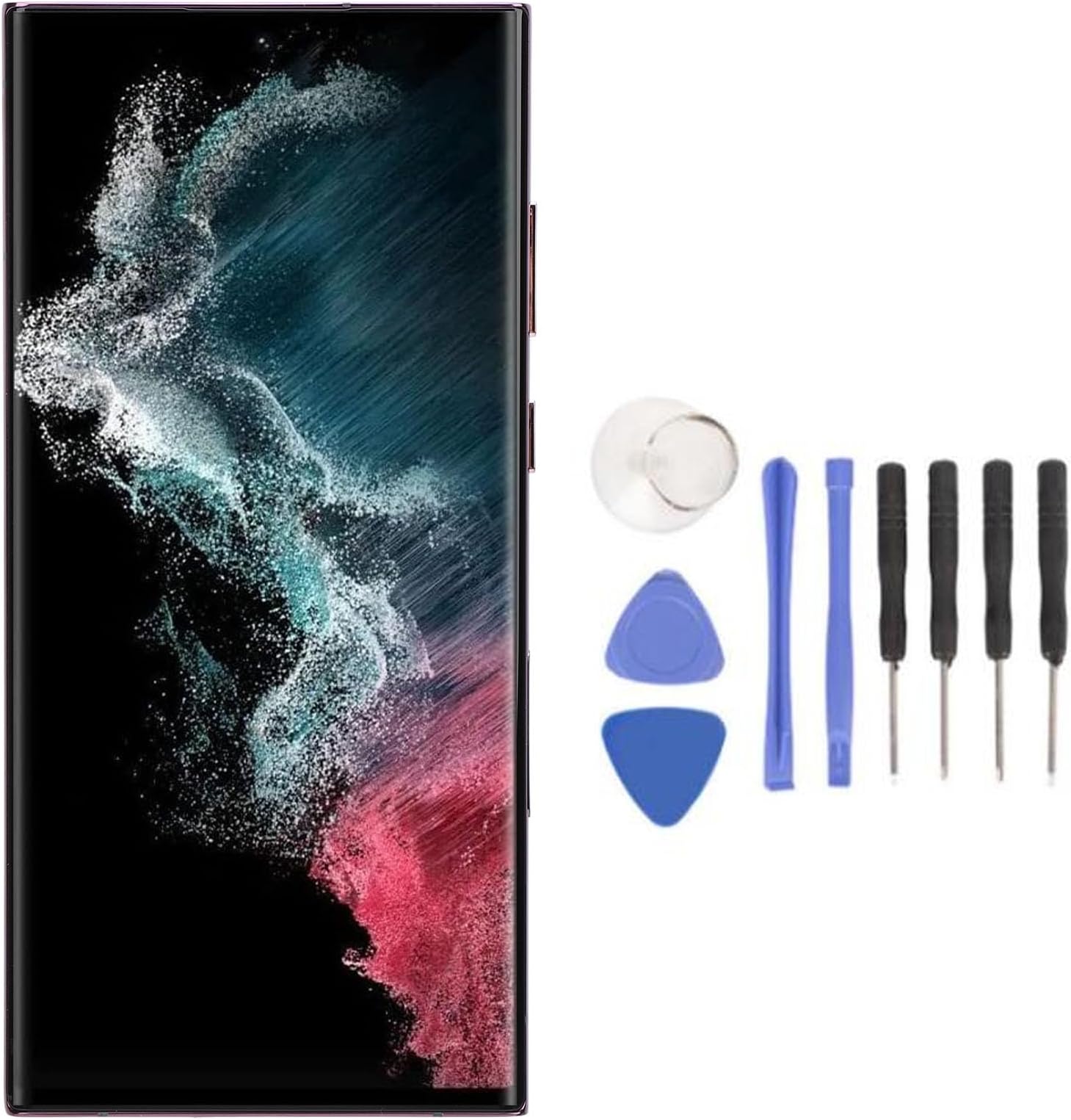 OLED for S22 Ultra 5G Screen Replacement, 6.8 Touch Screen Digitizer Assembly for SM-S908U, SM-S908U1, SM-G908A, SM-S908W (US Version), with Frame + Fingerprint (Red)