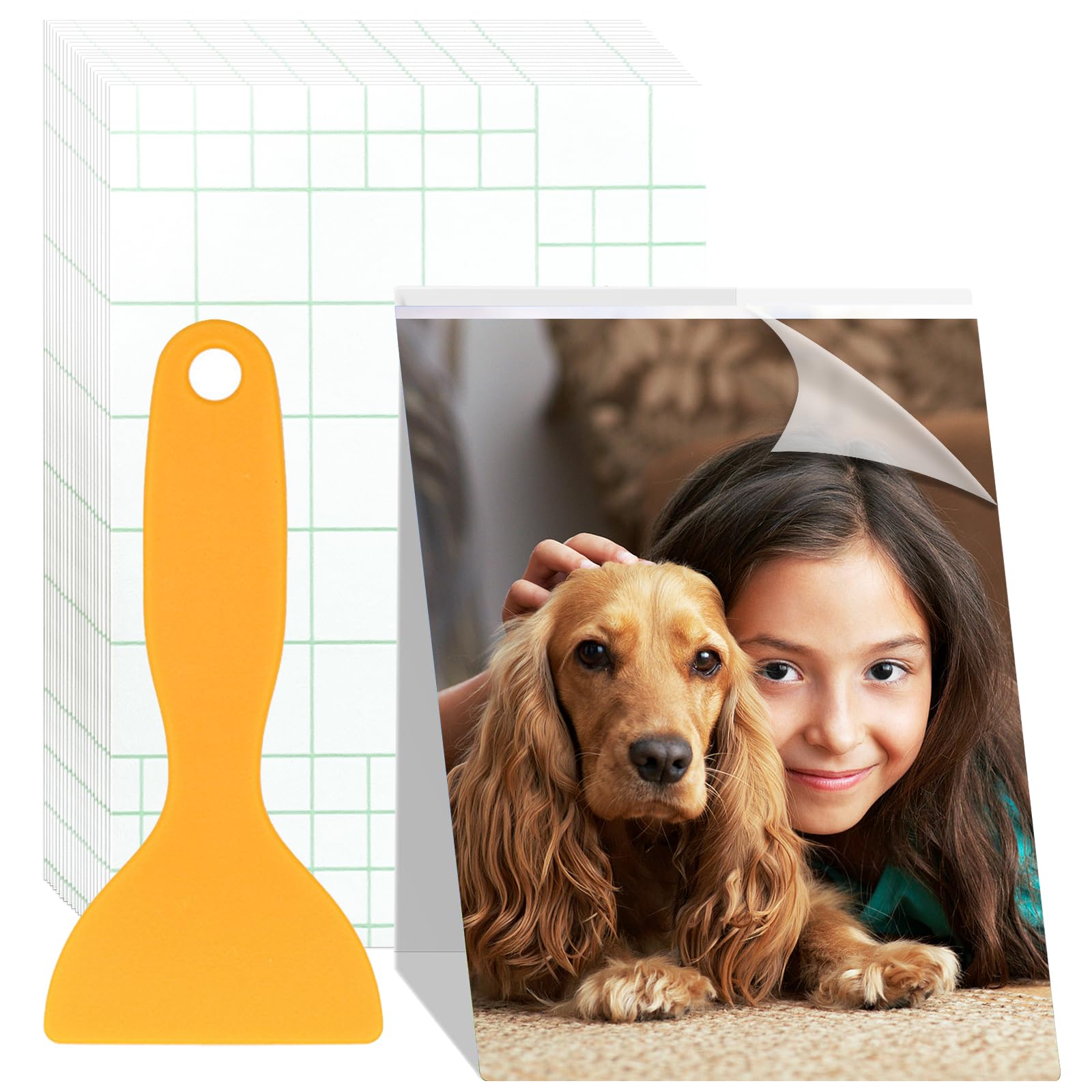 50 Hojas Hojas Laminadas Autosellantes, Hojas Laminadas Transparentes Impermeables, 6 Pulgadas Hojas Laminables sin Máquina con Rascador, Bolsas de Plastificar para Tarjetas de Visita Foto Pegatinas
