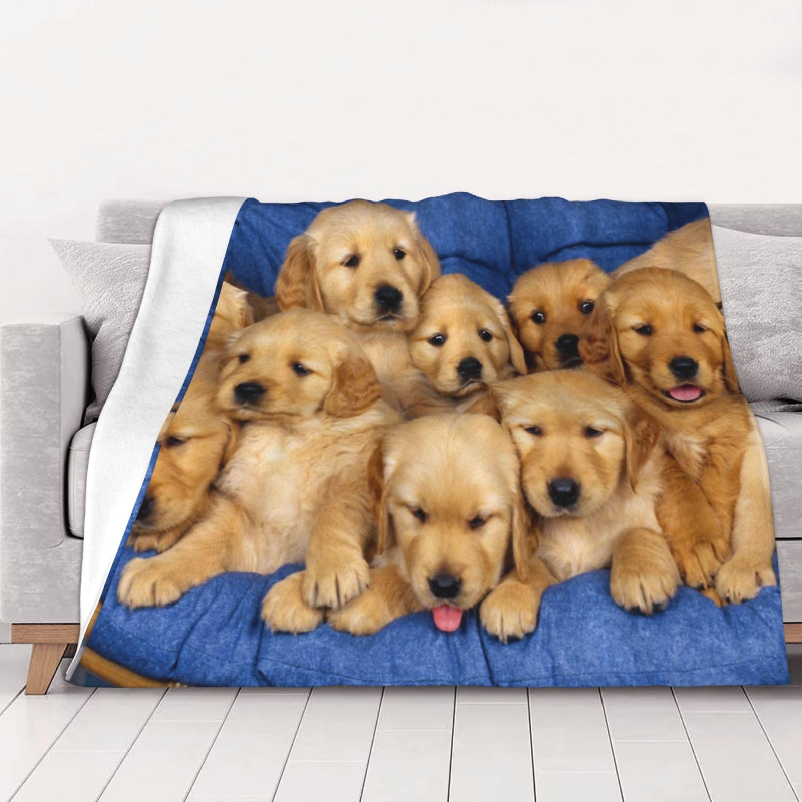 Couverture flanelle imprimée chien 280g idéale pour vos soirées cocooning