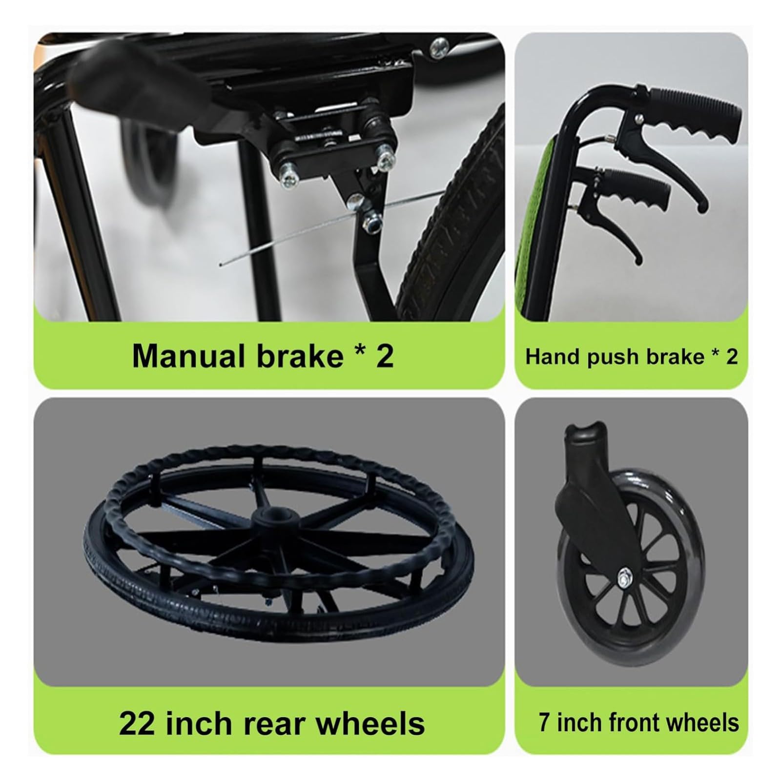 Silla De Ruedas Plegable,Sillas De Ruedas con Reposabrazos Y Respaldo para Adultos Óptimo para Meter En El Maletero,Silla De Ruedas Manual Plegable Ultraligera De Acero para Transporte