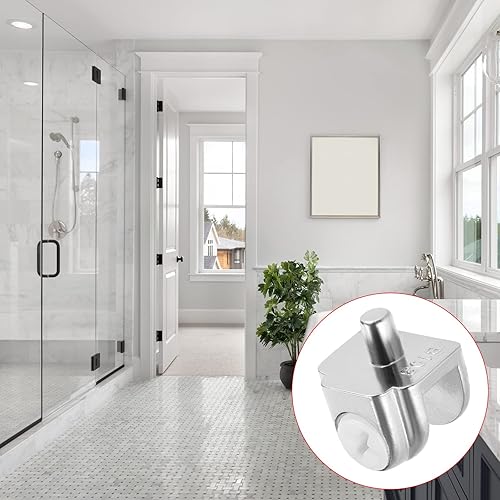 Miniatura 3 de METALLIXITY Soporte de estante de vidrio (para 0.197-0.315 in de grosor), 4 piezas, clips de vidrio ajustables de aleación de zinc, soporte de