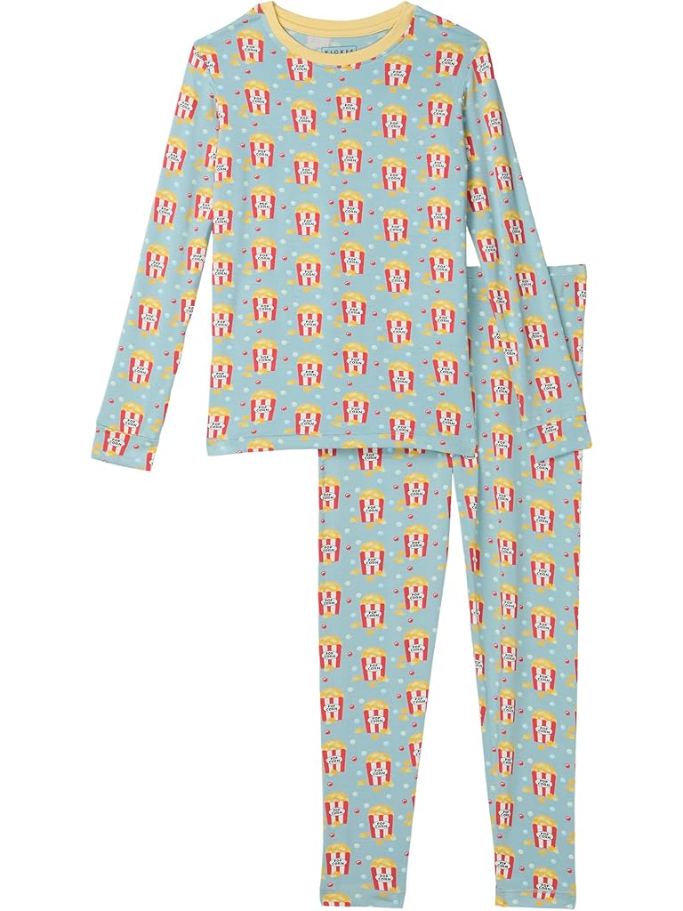 Blue Kickee Pants Print Long Sleeve Pajama Set (Big Kid)