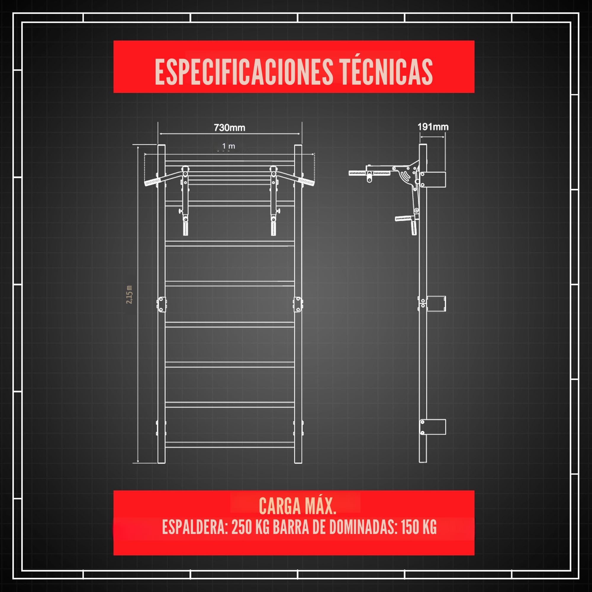 K-Sport: set de entrenamiento - tablero con estación de inmersión y barra de dominadas, estación de fuerza para entrenamientos exigentes, equipo de fitness profesional para el hogar