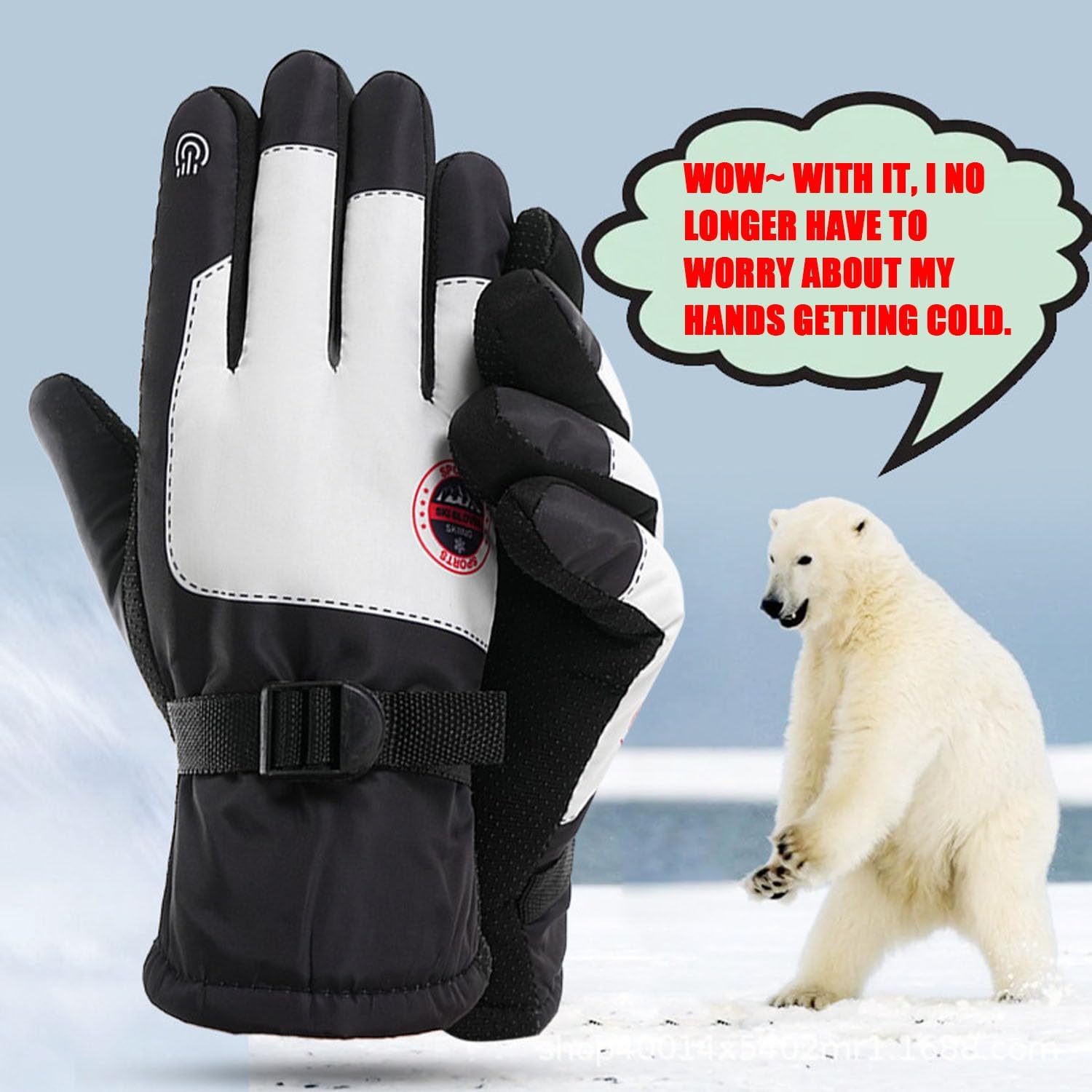 Winter Gloves for Men Women Cold Weather Ski Gloves Waterproof Warm Windproof for Running Cycling - Image 2