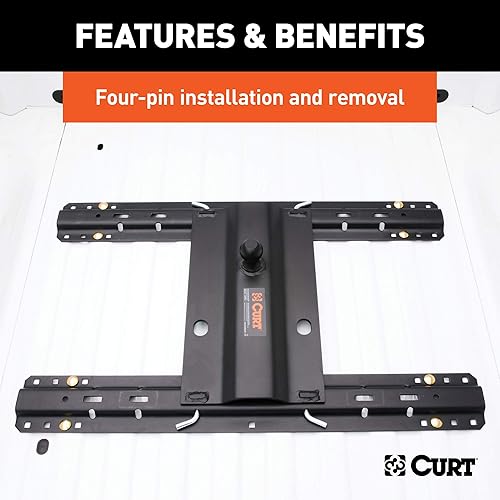 Miniatura 8 de CURT 16055, placa con pivote cuello de cisne para remolque con quinto neumático