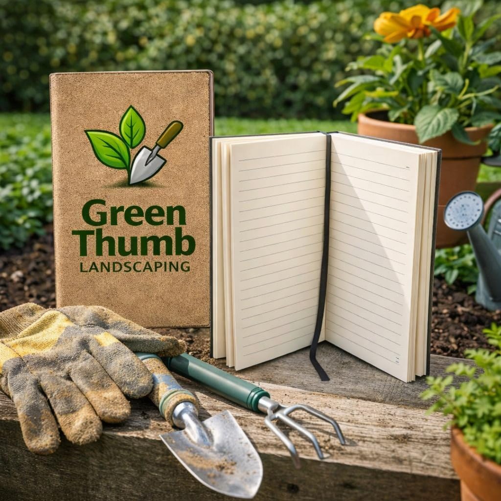 Custom Leatherette Notebook for Businesses, Colleges and Schools - Laser Engraved or UV Printed Logo Journal, Personalized Employee Appreciation Gift, Branded Notepad with Bookmark (5.25" x 8.25")
