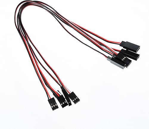 Miniatura 5 de Tecunite 20 cables de extensión servo de 3 pines, cable de extensión de servo RC hembra a macho, conectores de cable para tablero de control de