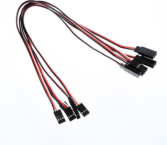 Tecunite 20 Pieces 3-pin Servo Extension Cable Wire Cord Female to Male RC Servo Extension Cord Wire Connectors for Connection Control Board Remote Control Parts, 5 Sizes(5 Sizes)