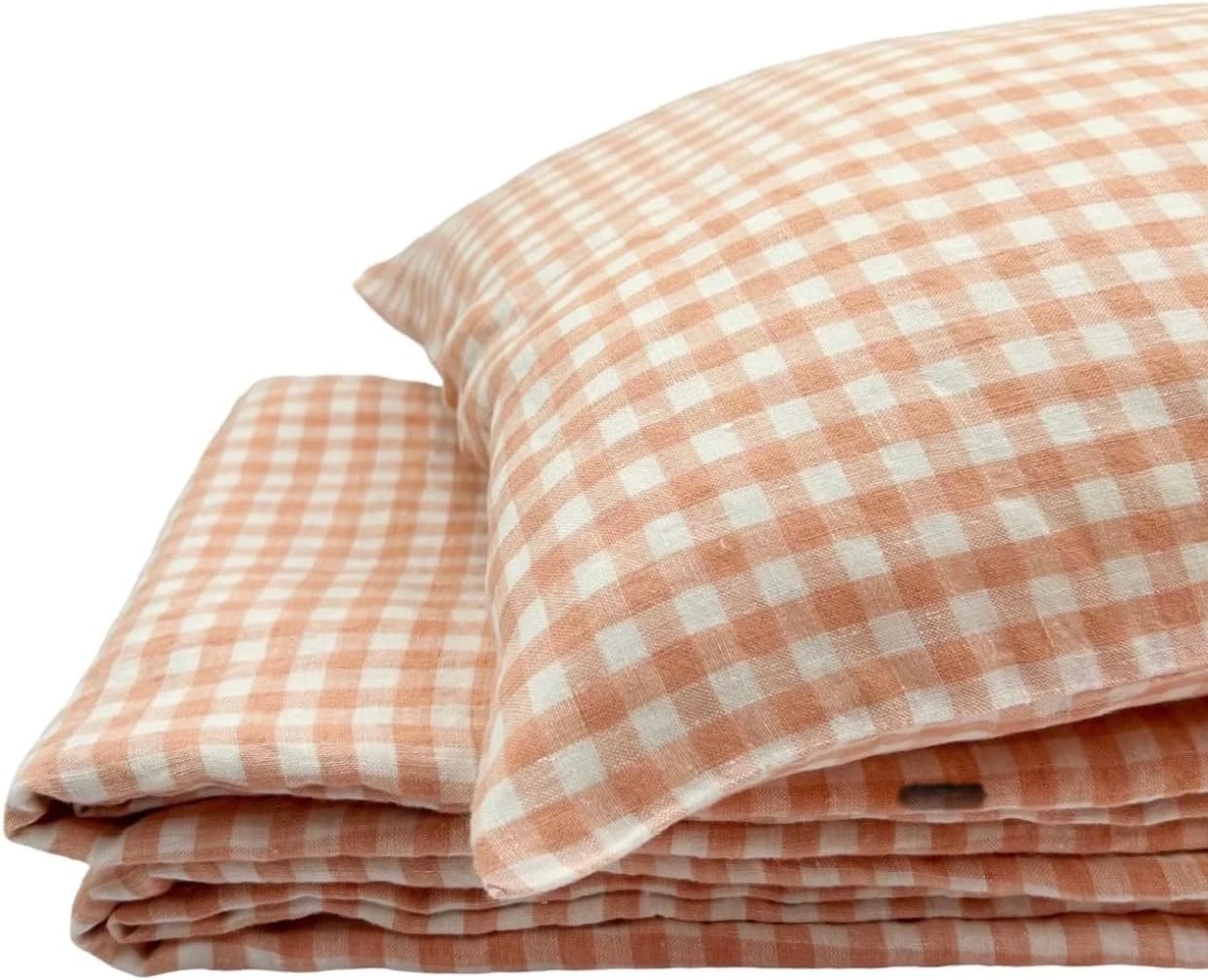 JOWOLLINA Natur Leinen Bettwäsche-Set Soft Washed Finish 180 g/m2 (Yellow, 135×200 cm, 40×80 cm)