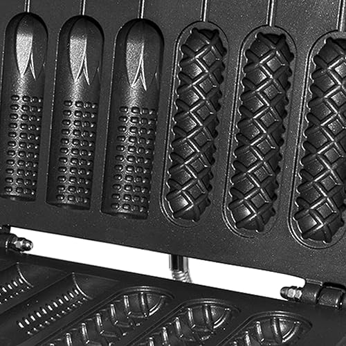 Miniatura 7 de Máquina de gofres de maíz para uso comercial  gofres para perros calientes en un palo  Acero inoxidable  110 V (3+3 piezas)