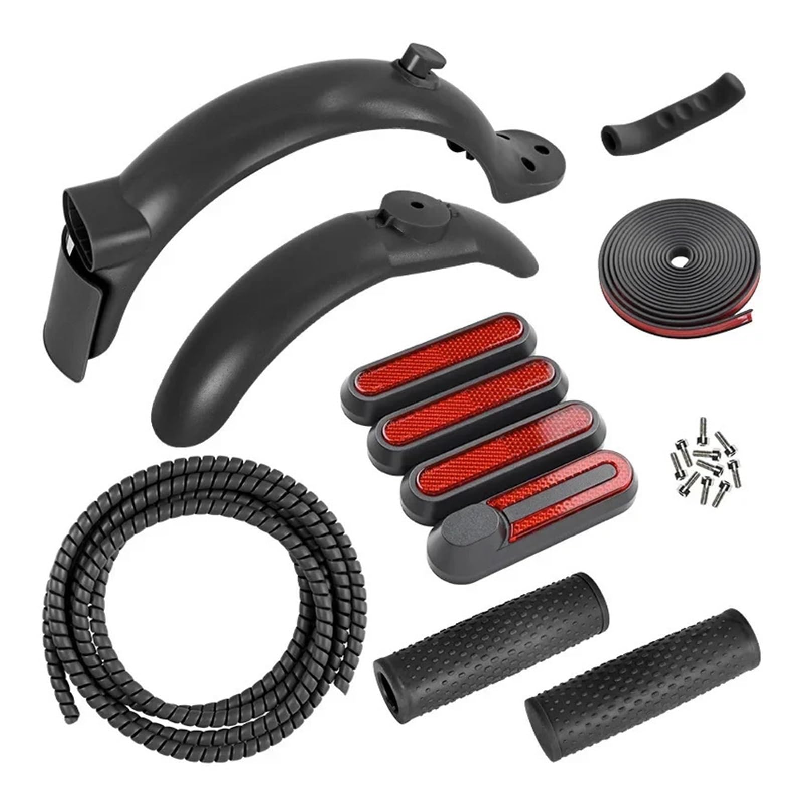 Zestaw kolorowych osłon błotnika na kierownicę, kompatybilny z Xiaomi M365 1S Pro 2 Hulajnoga Fender Line Tube Listwa antykolizyjna Części uchwytu kierownicy(Black kit)