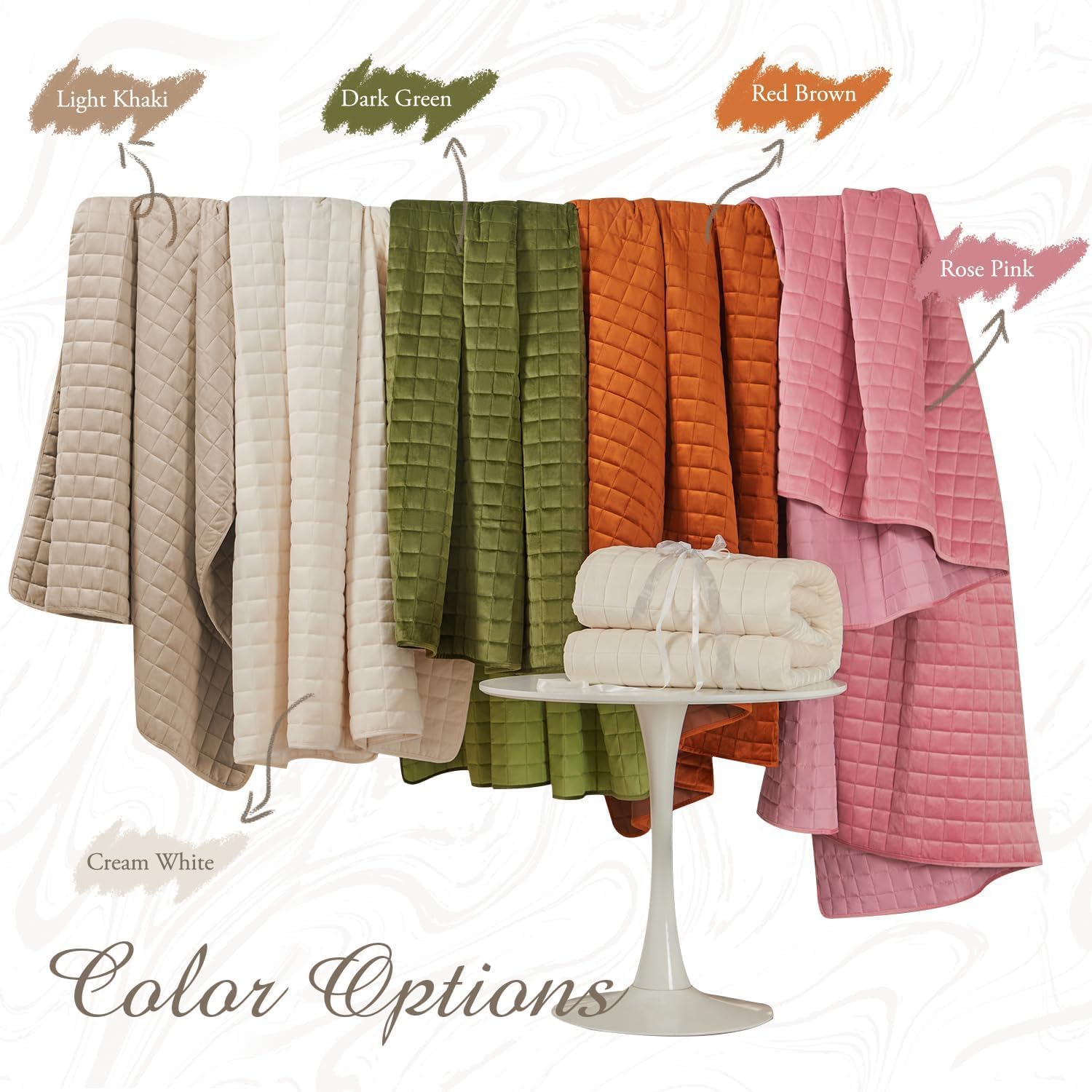 Luxury Velvet Quilt Set King Size, Comforter Set with Pillow Shams, Soft Lightweight Bedspread Coverlet Bedding Sets for All Seasons, Light Khaki - Image 6