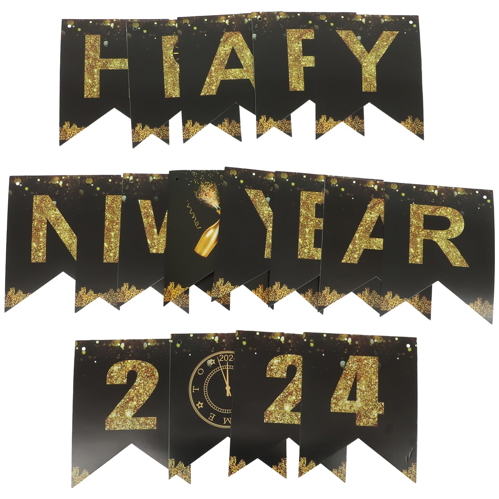 PRETYZOOM 5 Set Di Decorazioni Per Striscioni Di Forniture Per Feste Uniche 2024 Bandierine Appese Per Il Nuovo Anno Cartello Di Benvenuto Festivo